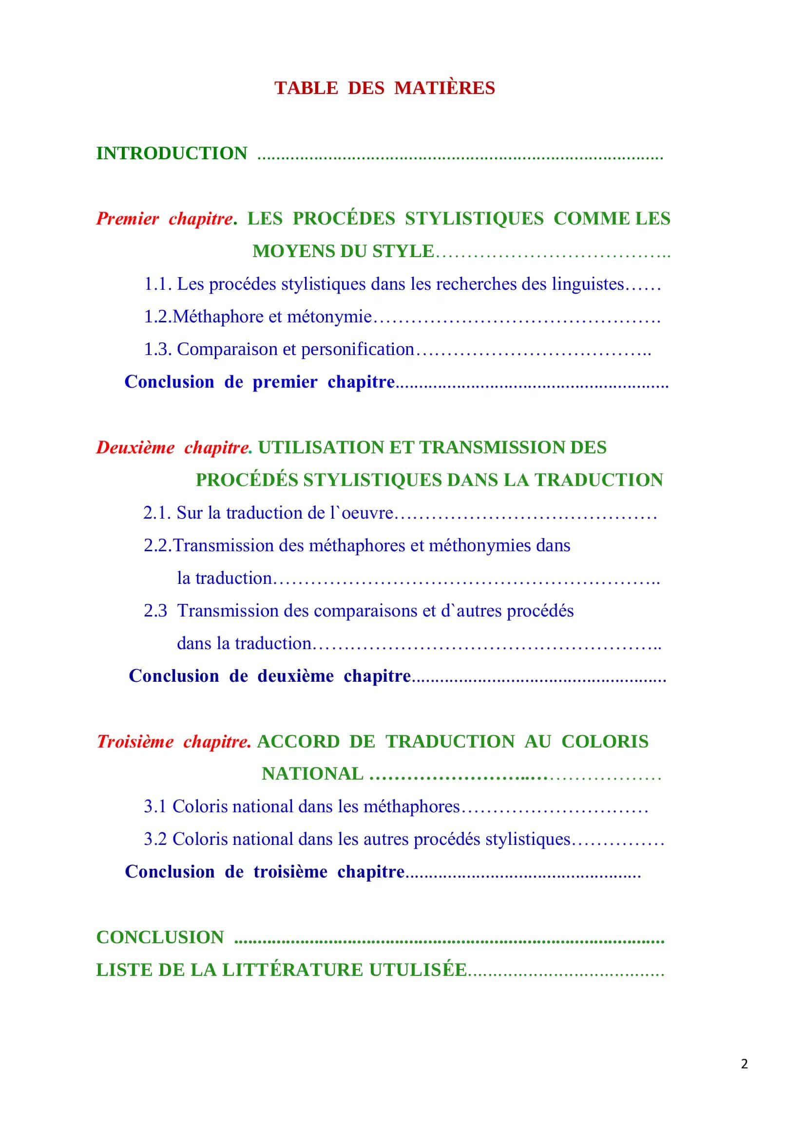 ACCORD DE TRADUCTION AU COLORIS NATIONAL 2