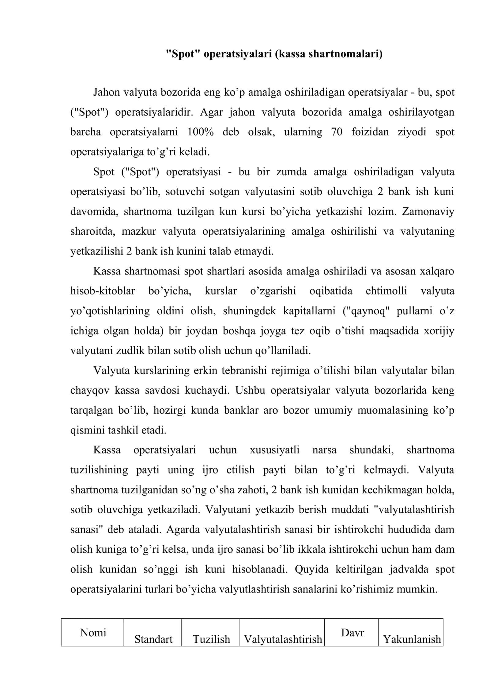 Valyuta operatsiyalari 2