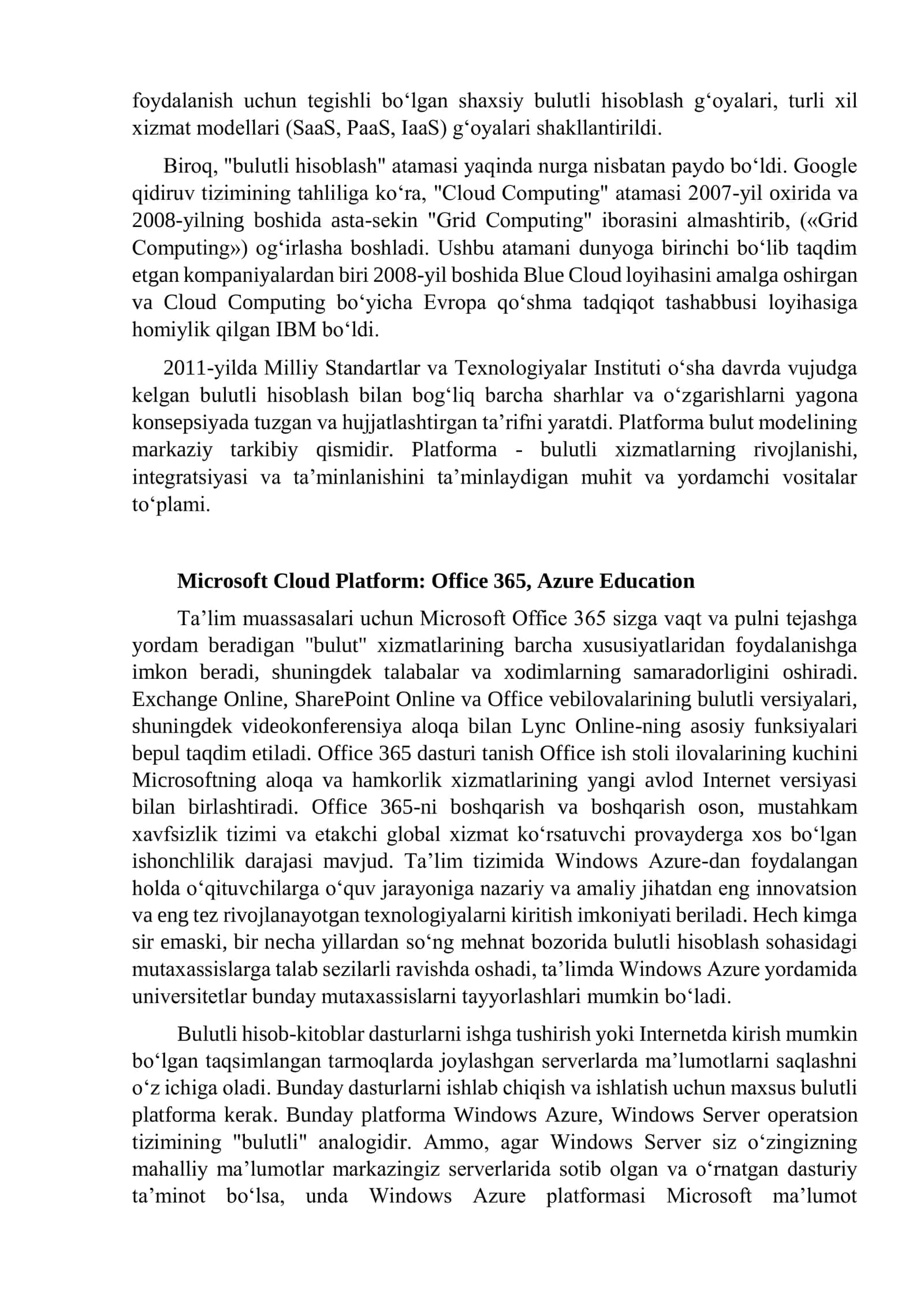 Bulutli texnologiyalar platformalari 2