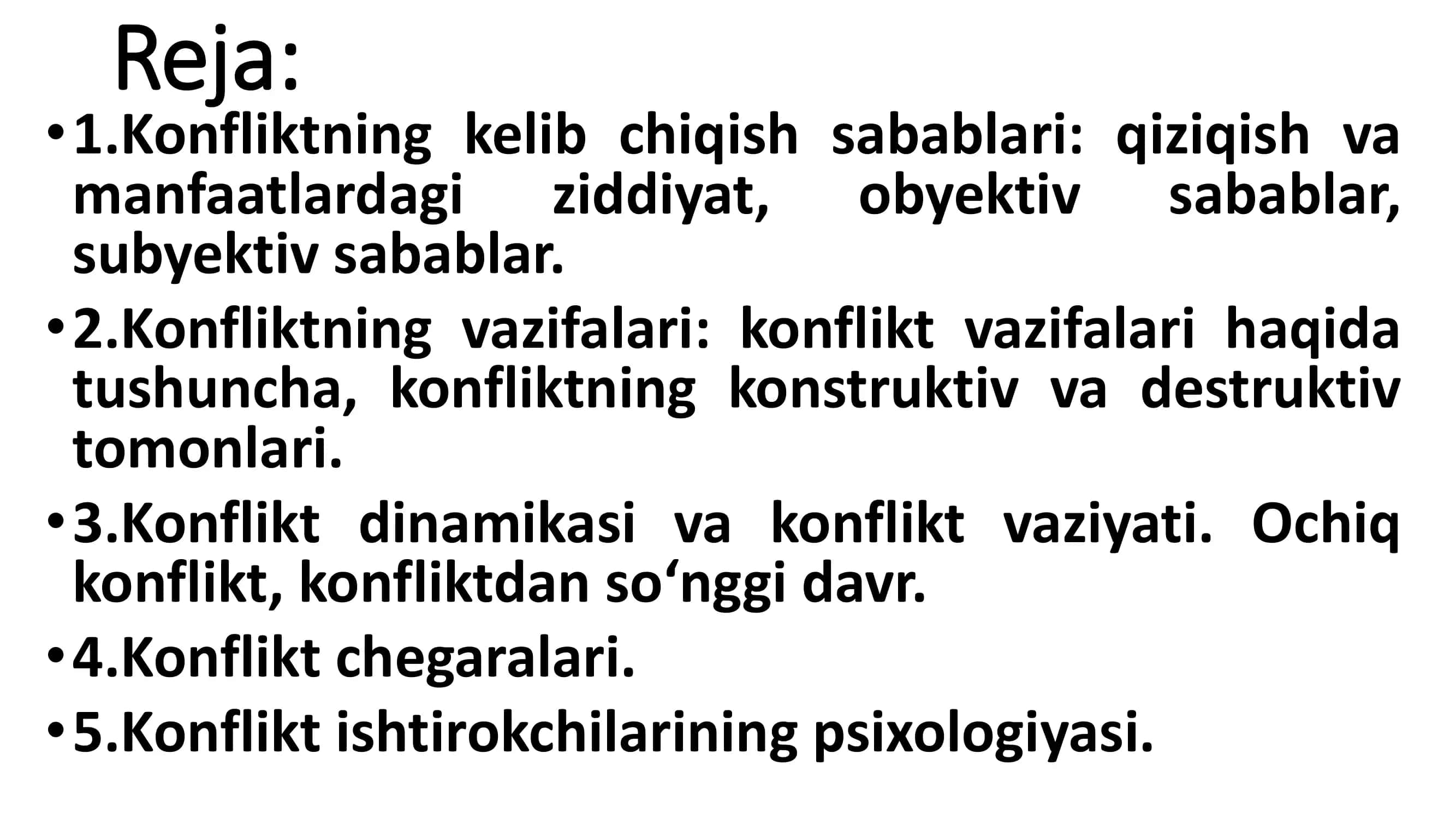 Konfliktning kelib chiqish sabablari 2