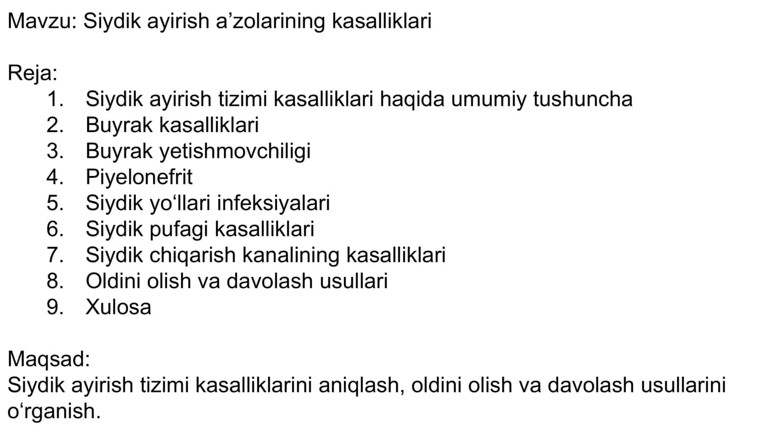 Siydik ayirish a’zolarining kasalliklari 2