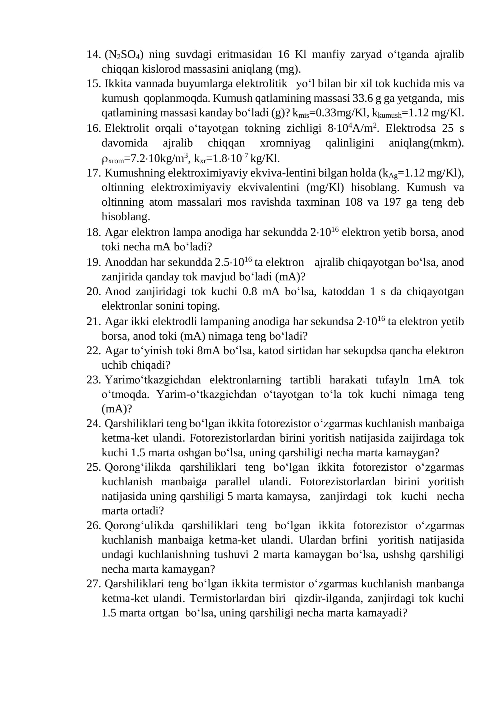 Elektrolizda buyum. Faradey qonunlari 2