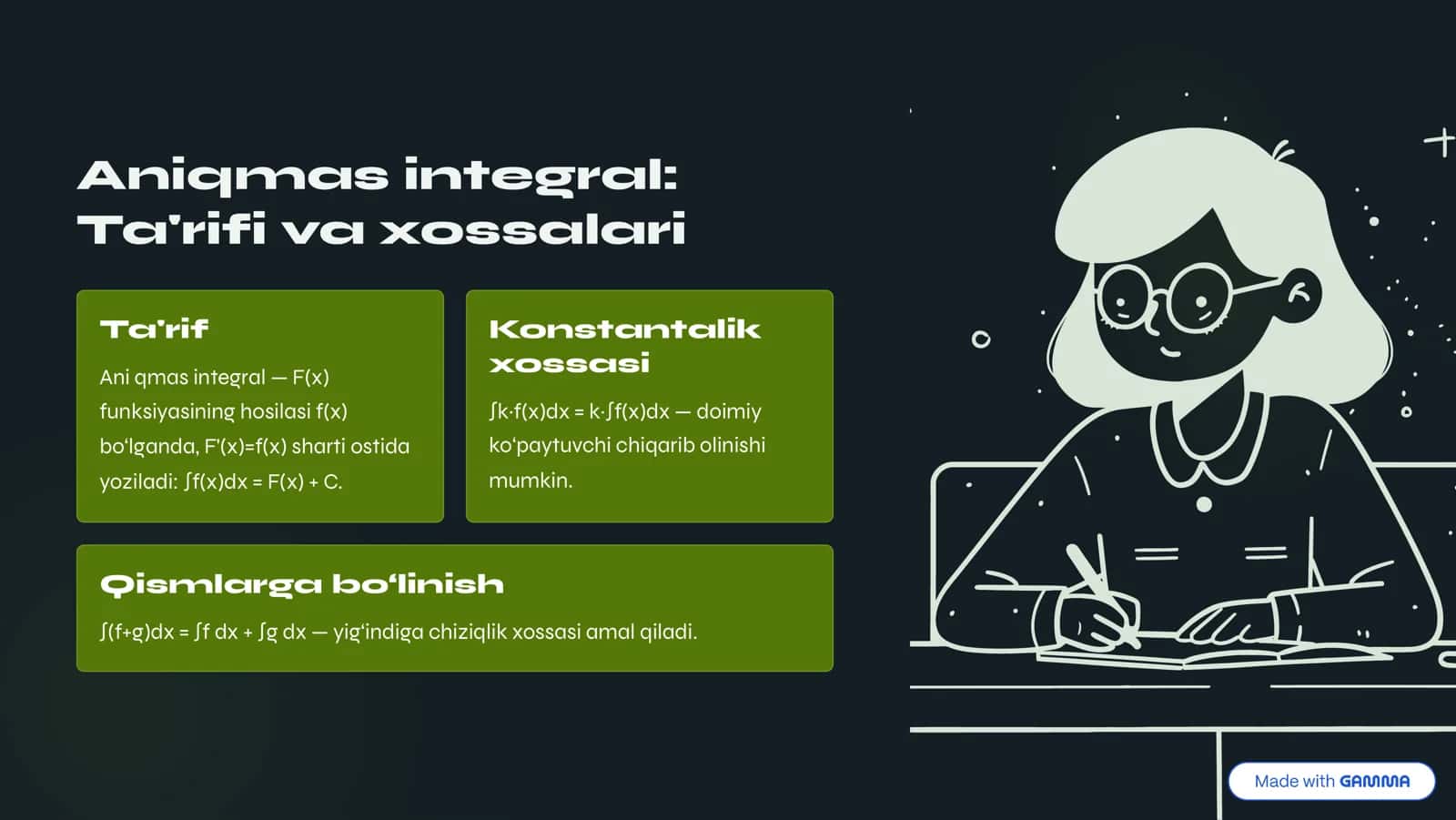 Integrallar: Asosiy tushunchalar 2