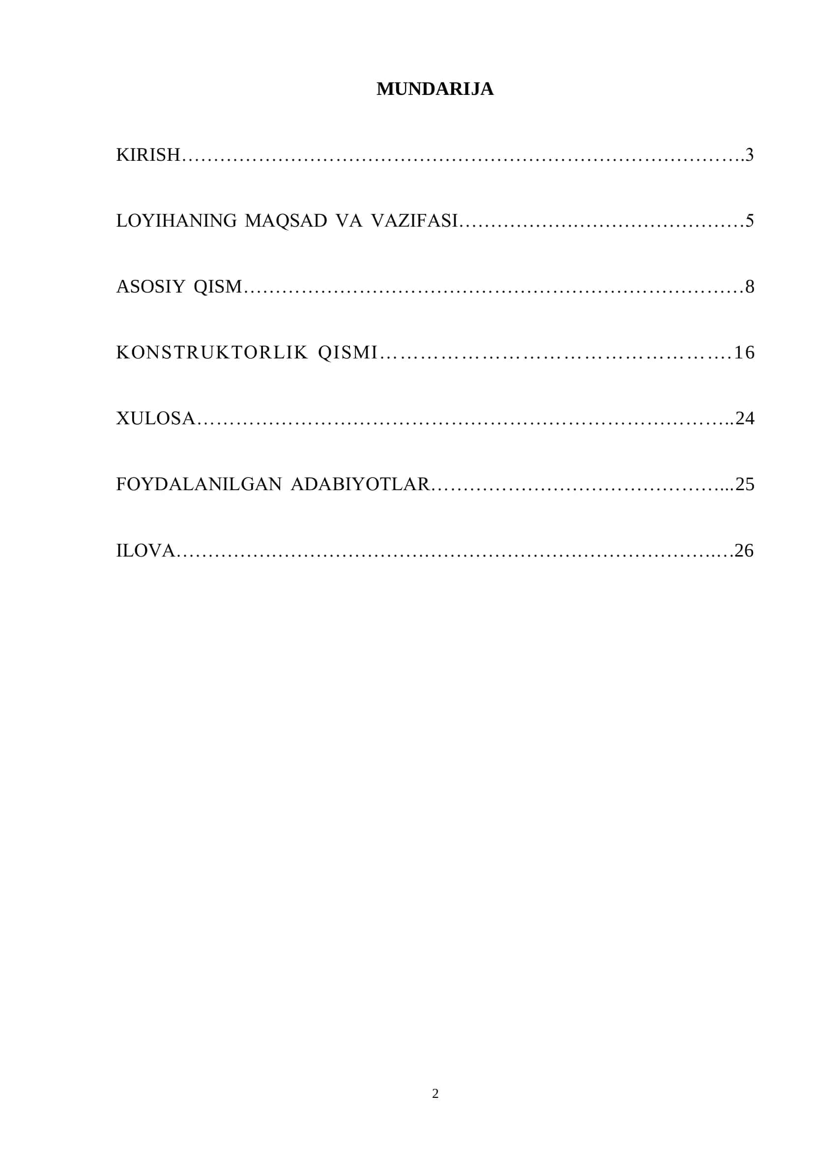 Dvigatelni o`rnatish stendini loyihalash 2