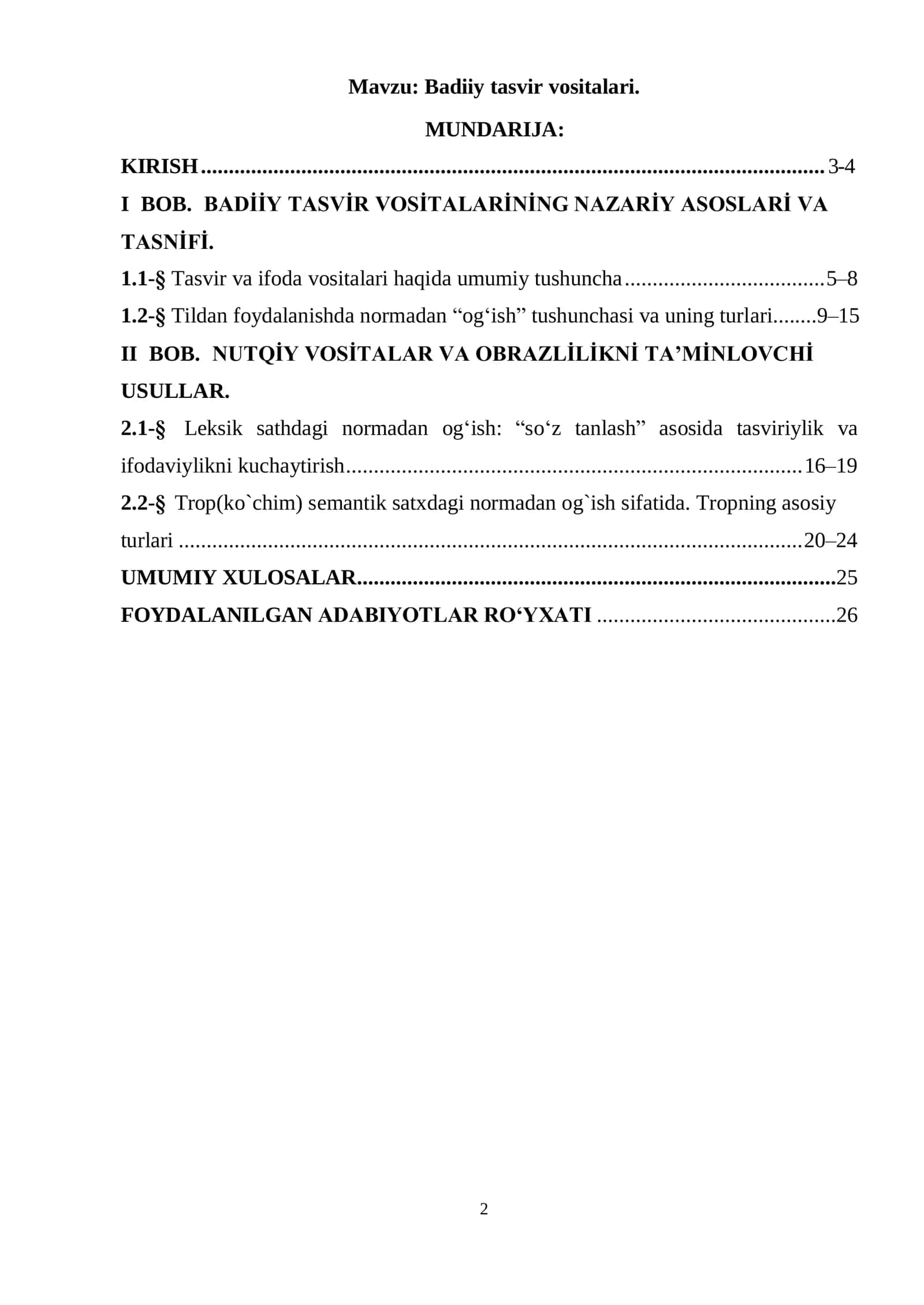 Badiiy tasvir vositalari 2