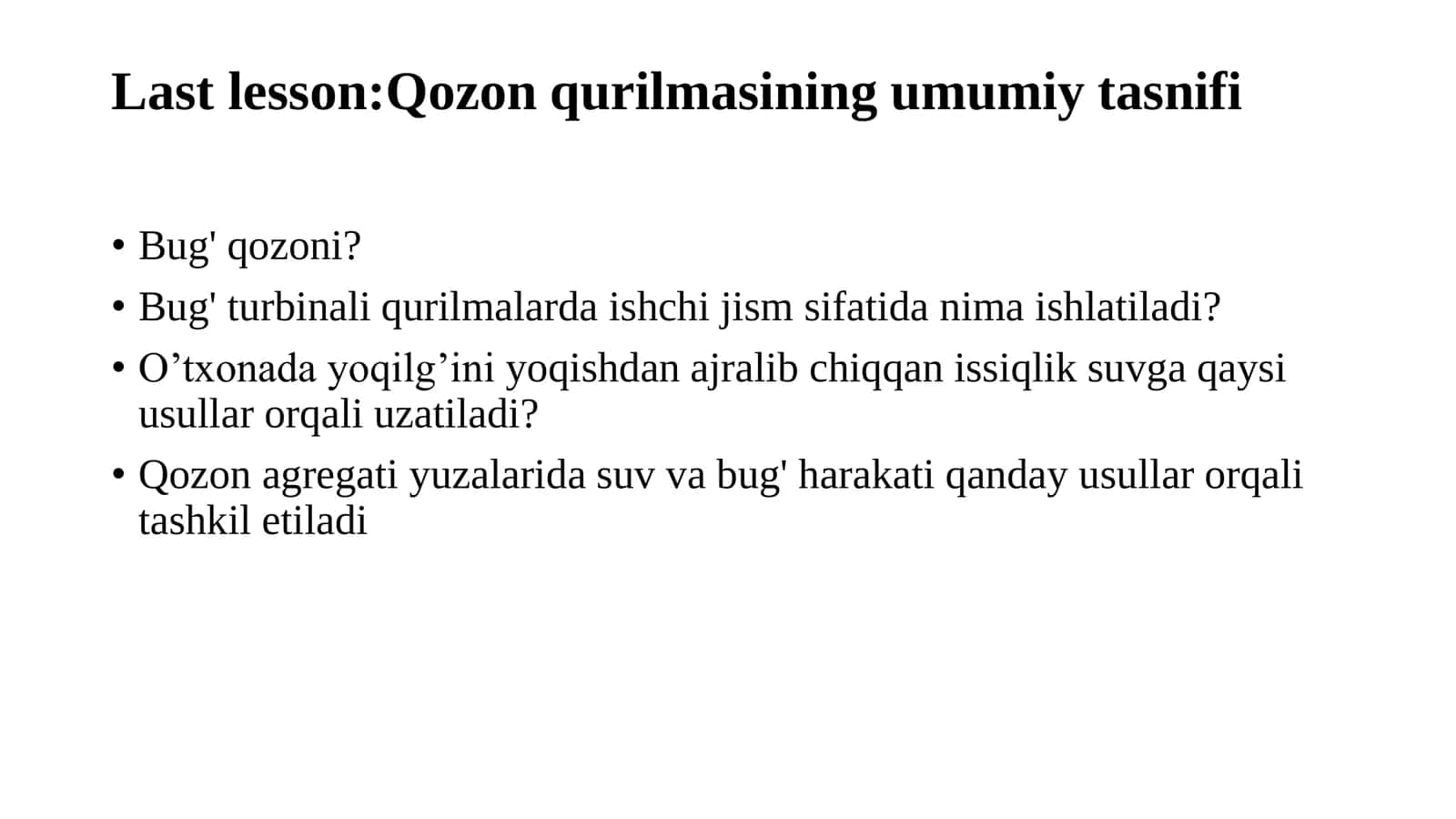Qozon qurilmasining issiqlik balansi 2