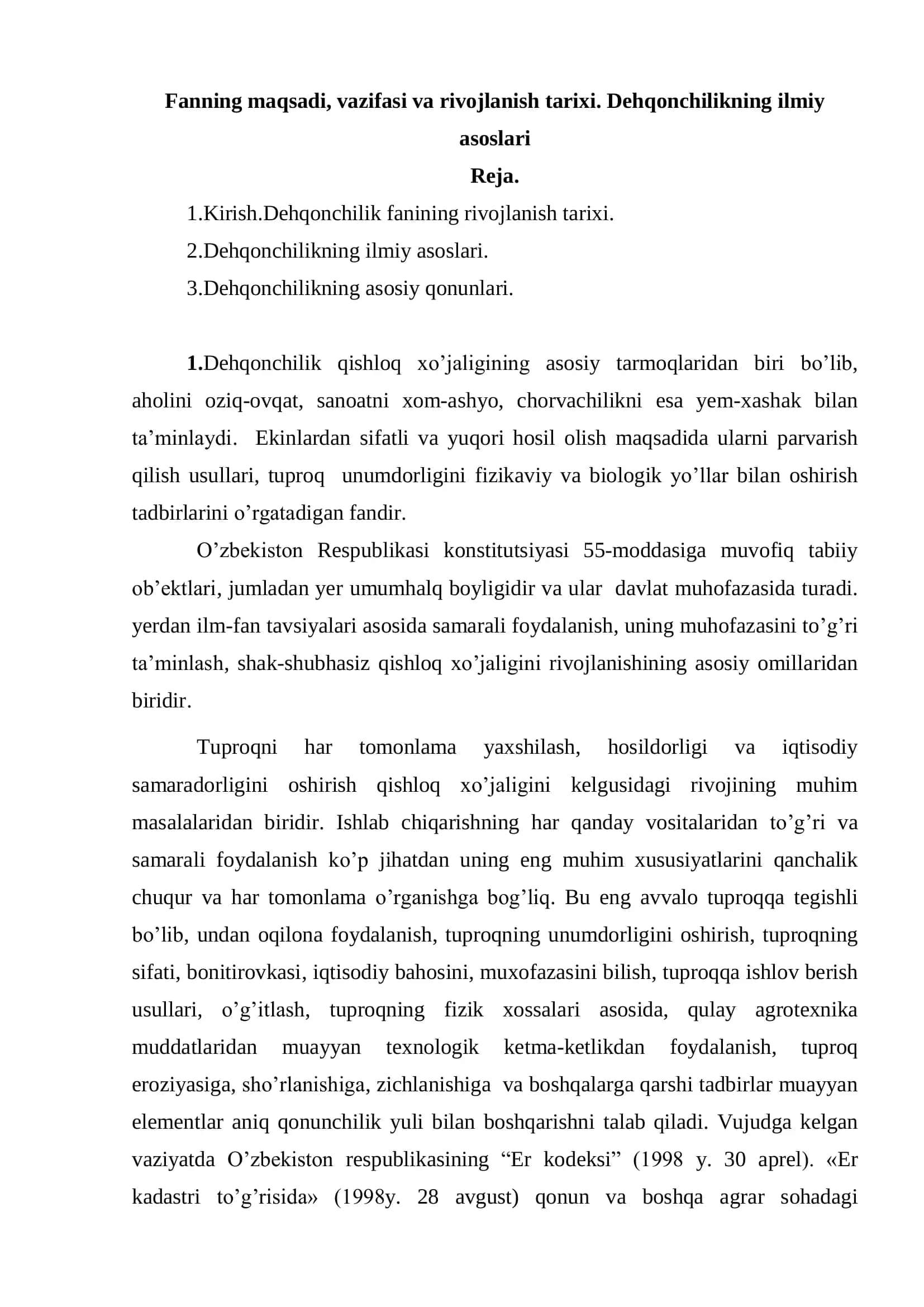 O’SIMLIKSHUNOSLIK VA PAXTACHILIK 2