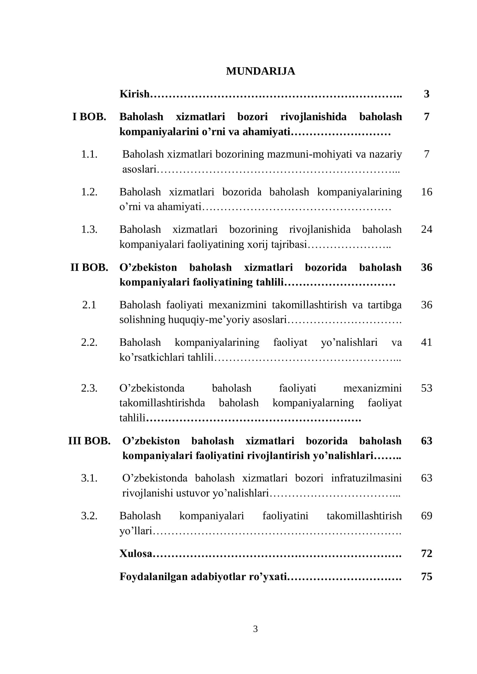 Baholash ishi va investitsiyalar 2