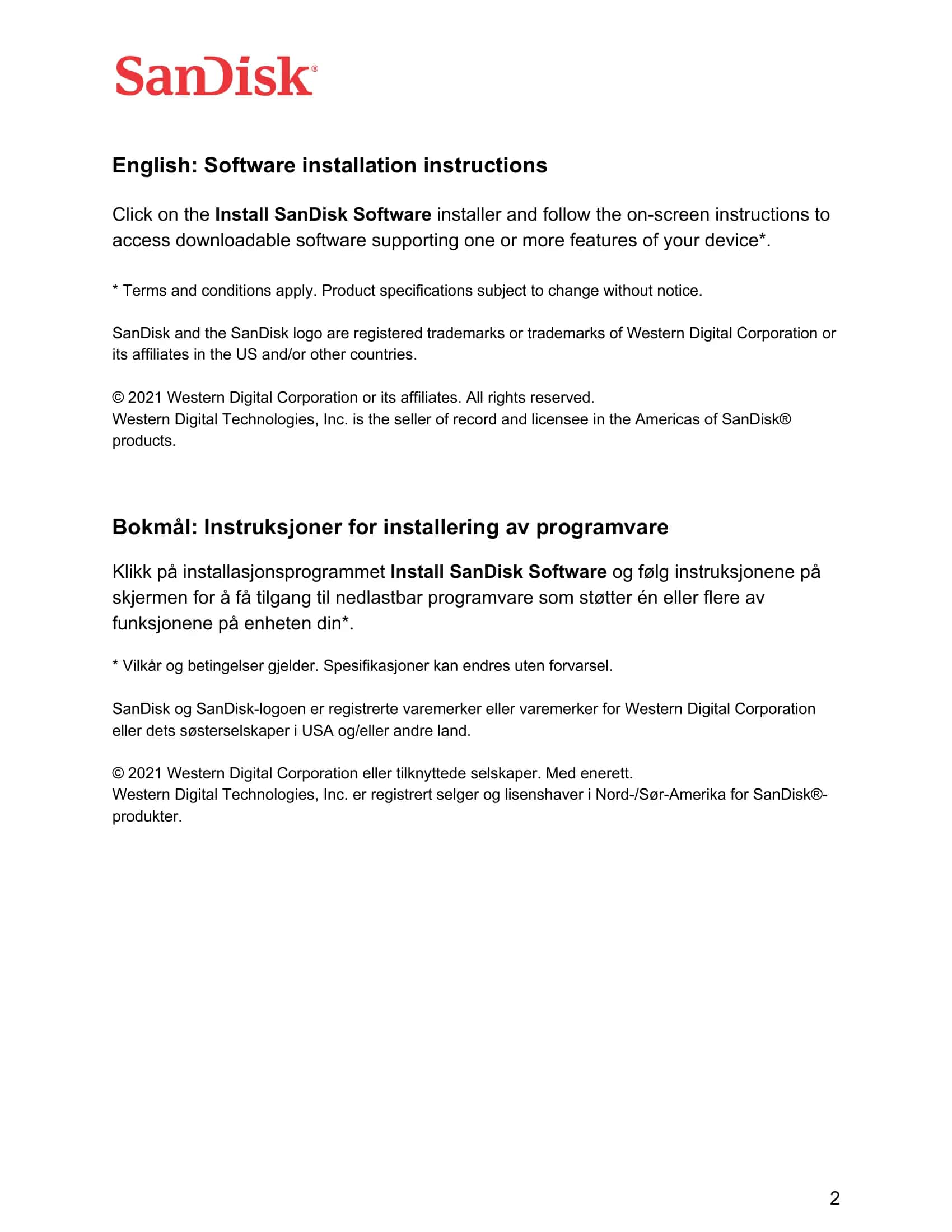 Software installation instructions 2