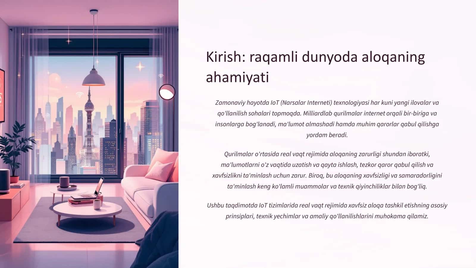IoT qurilmalari o‘rtasida real vaqt rejimida aloqa tashkil etish 2