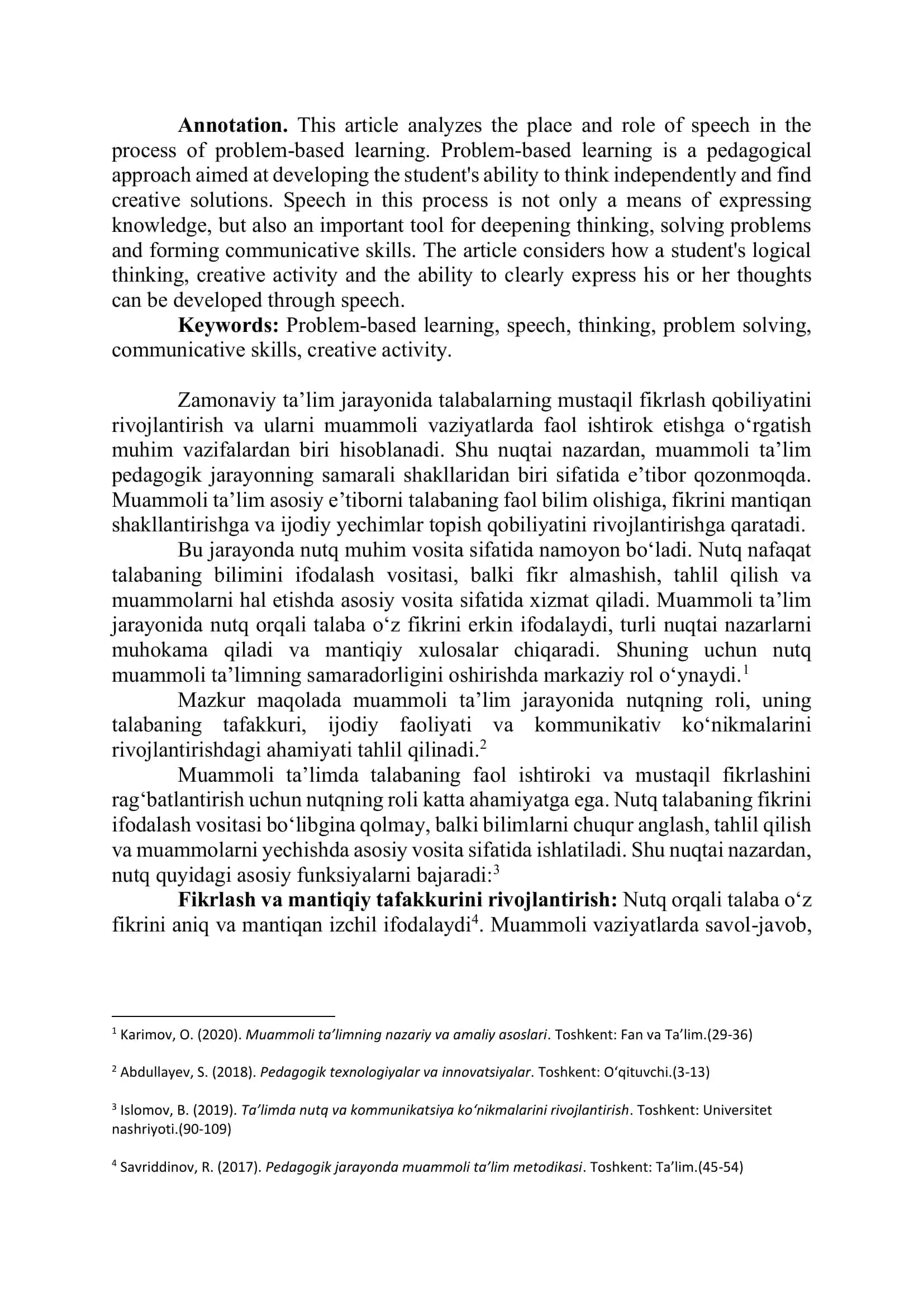MUAMMOLI TA'LIMDA NUTQNING ROLI 2