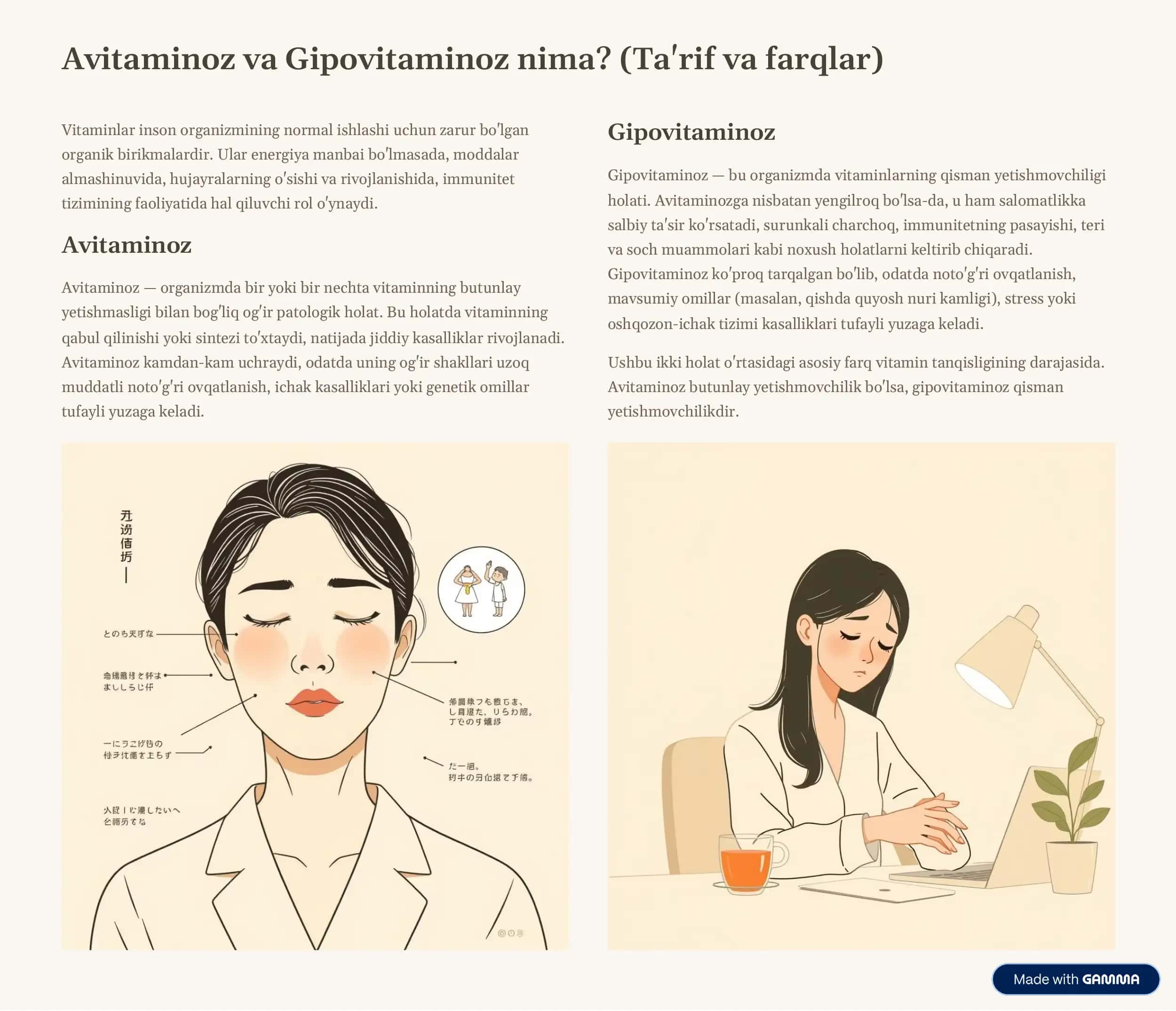 Avitaminoz va gipovitaminozlar 2