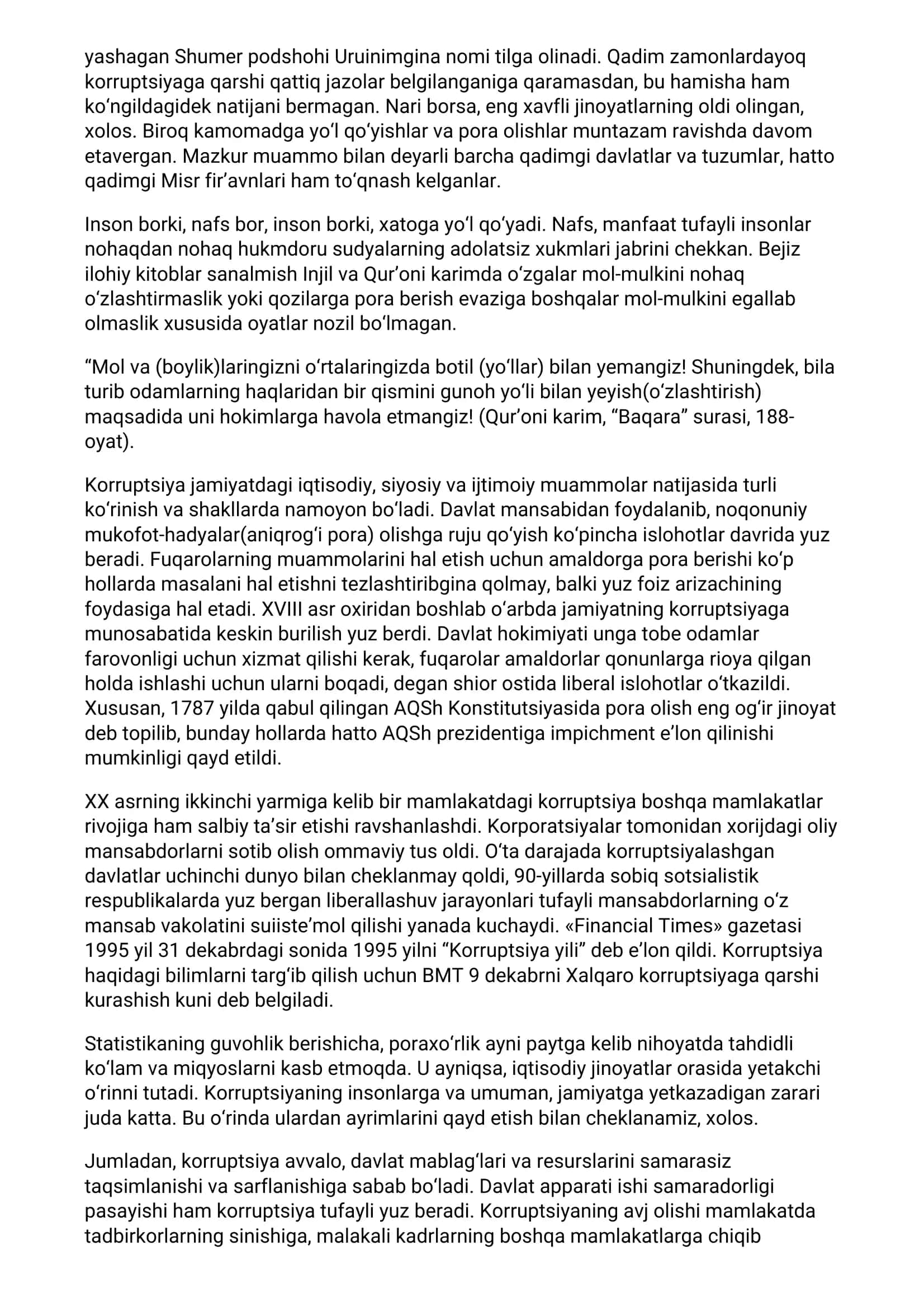 Korruptsiya — Taraqqiyot Kushandasi 2