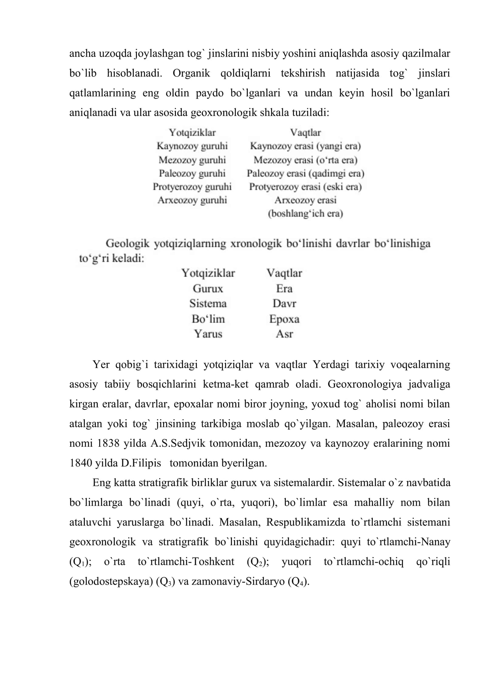 Geologik era va davrlar 2