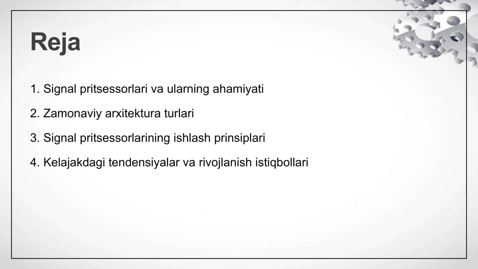 Zamonaviy signal pritsessorlari arxitekturalarini o‘rganish 2
