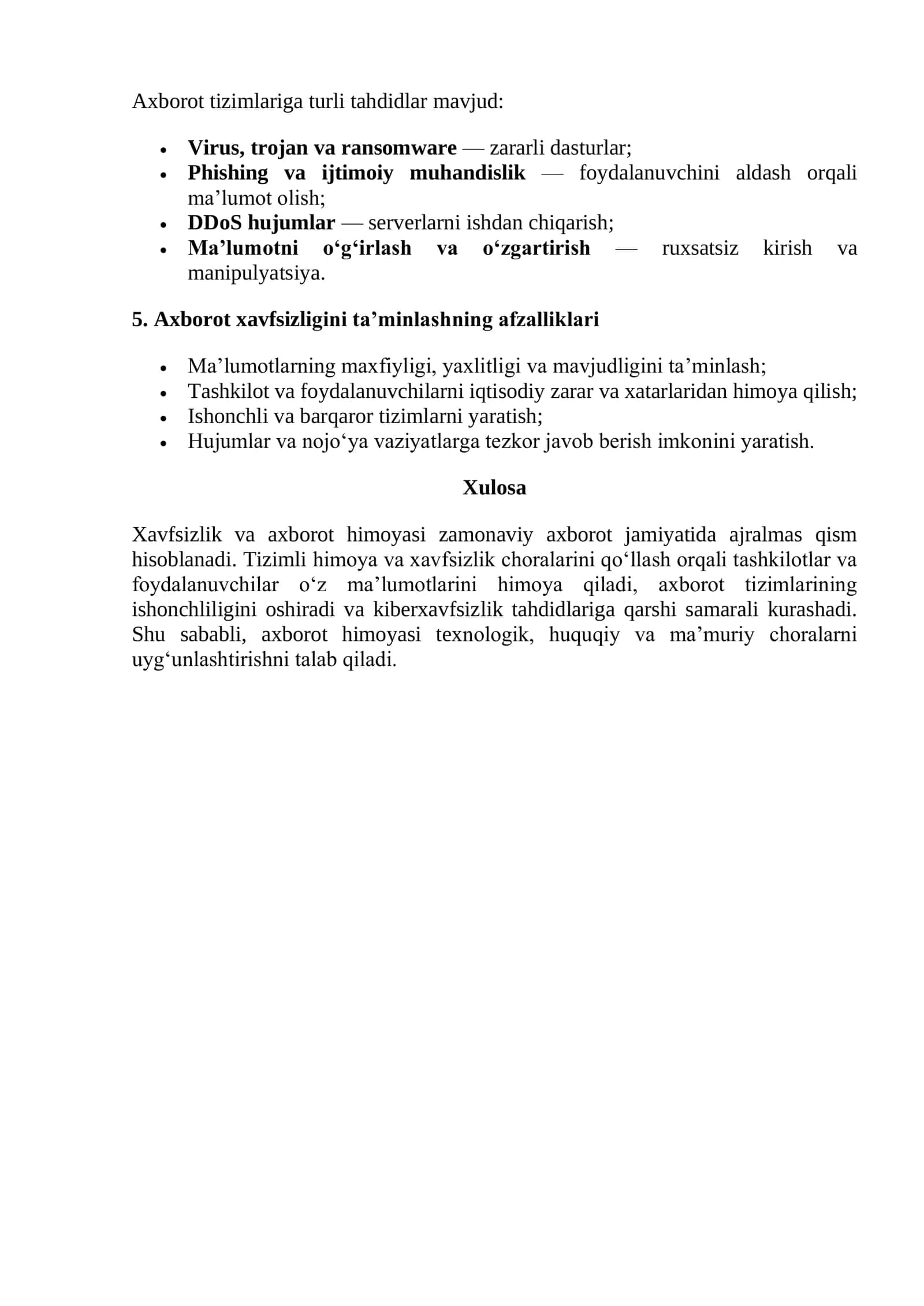 Xavfsizlik va axborot himoyasi 2