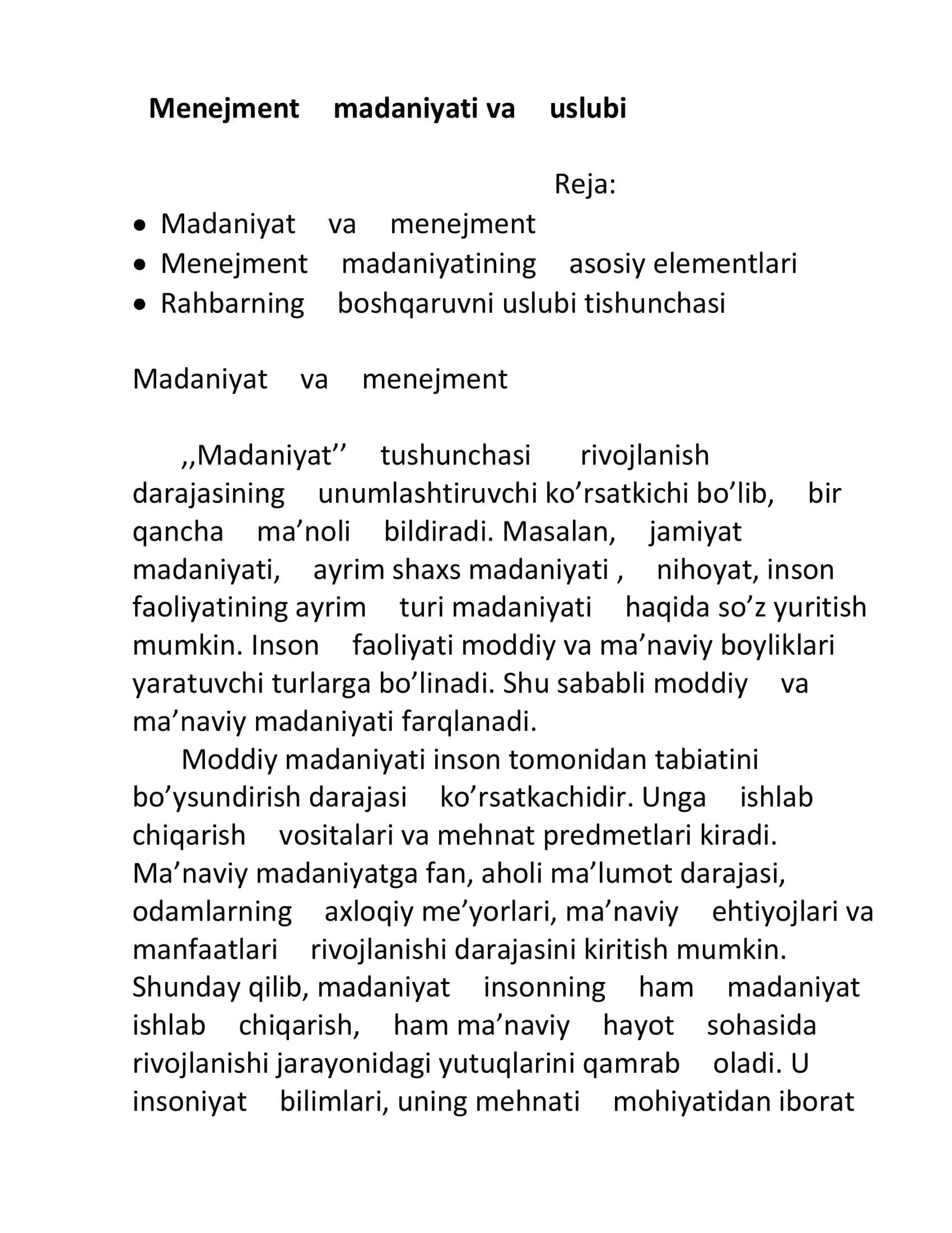Menejment madaniyati va uslubi 2