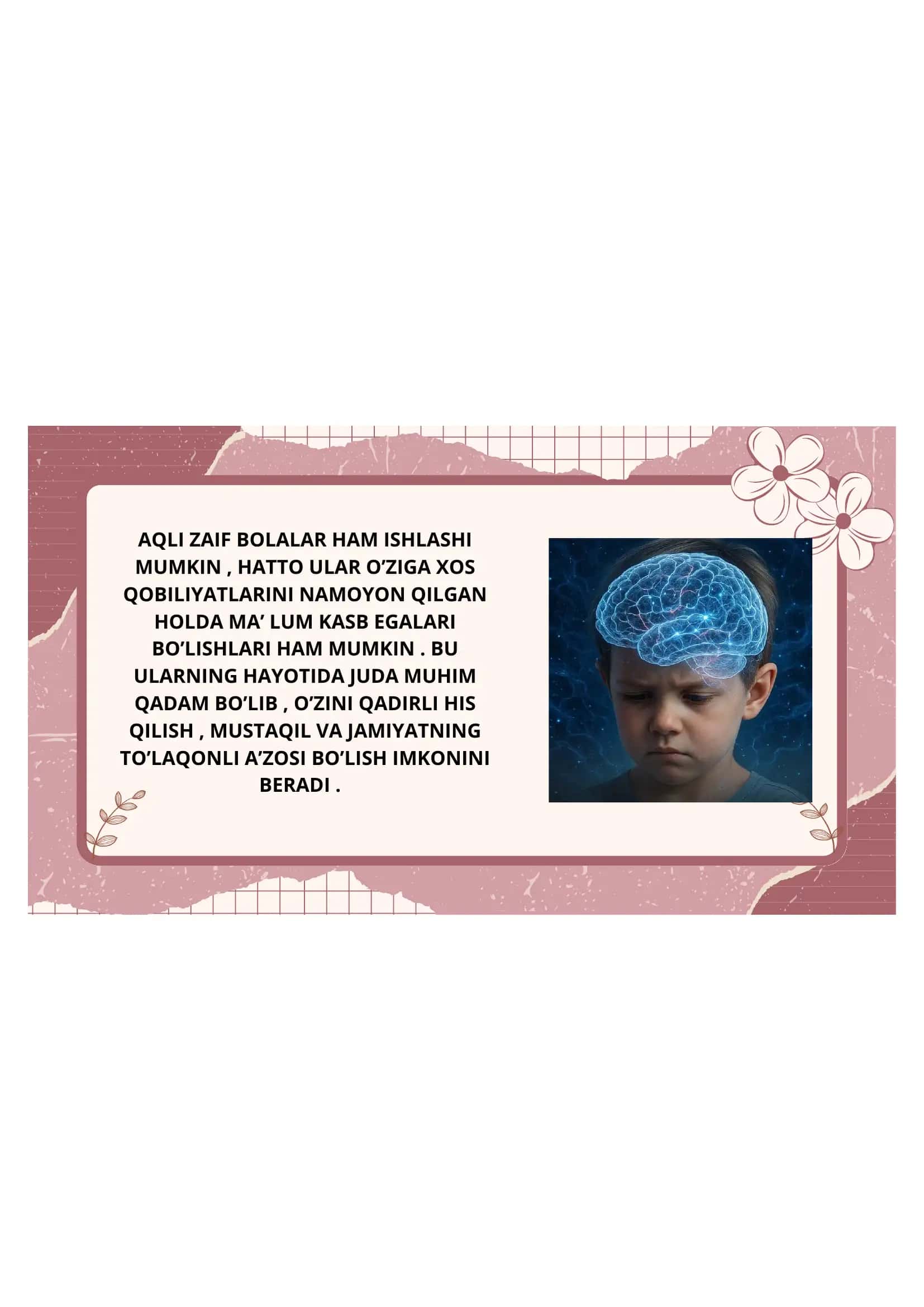 Aqli zaif bolalar ham egalashi mumkun bo’lgan kasblar 2