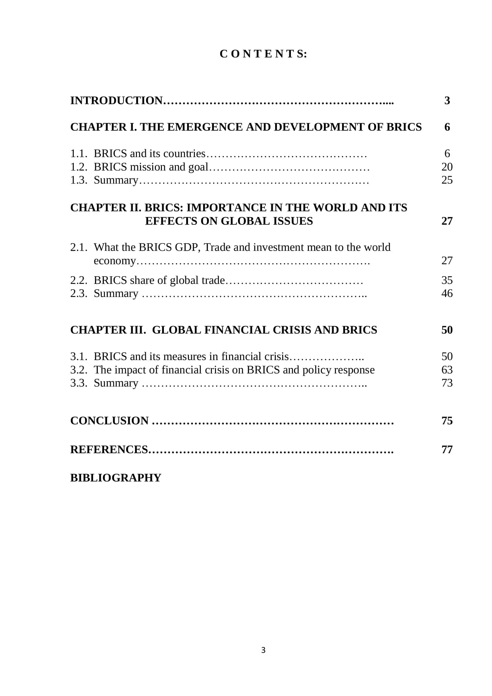 BRIC: AFFECTS OF GLOBAL CRISIS AND POST CRISIS MANAGEMENT 2