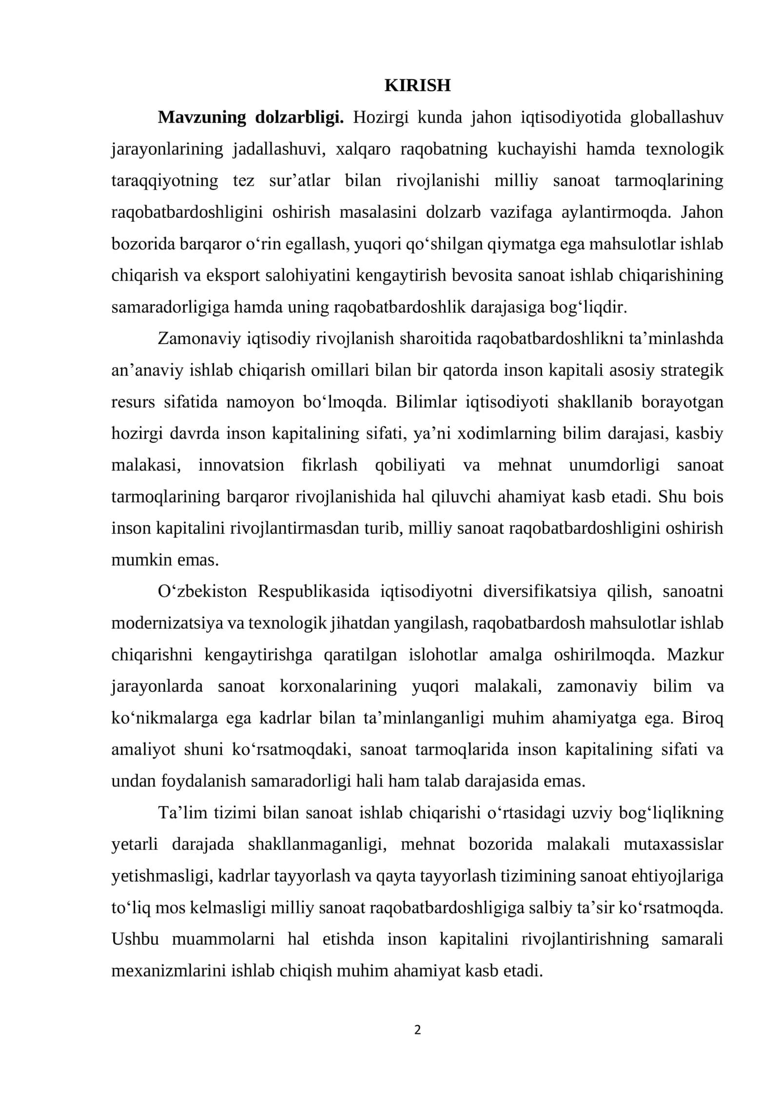 Inson kapitalini rivojlantirish 2