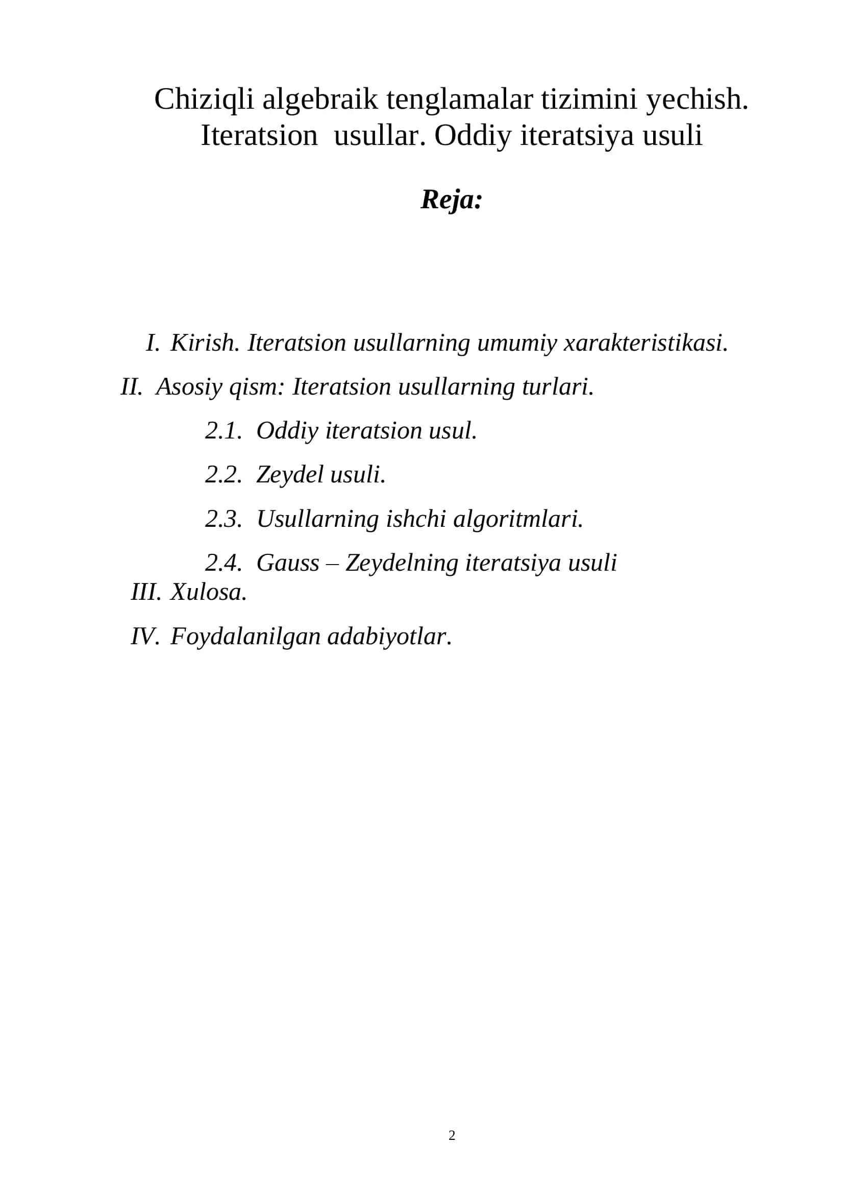 Amaliy Matematika va Informatika Kurs Ishi 2