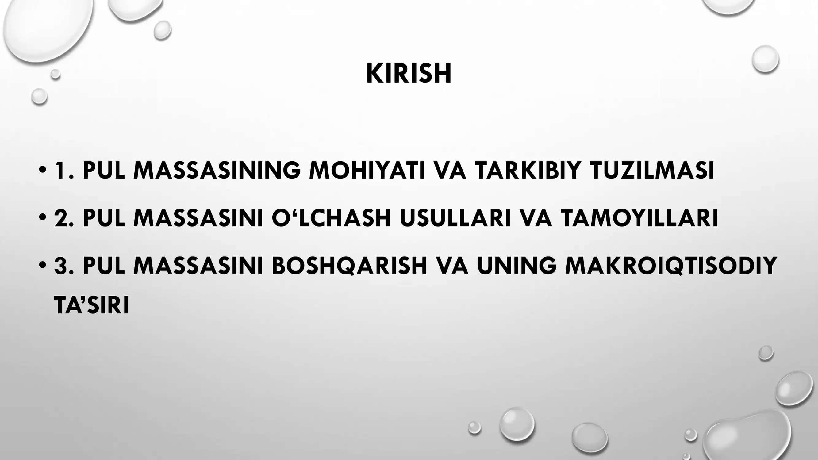 Pul massasini miqdoriy ölchash 2
