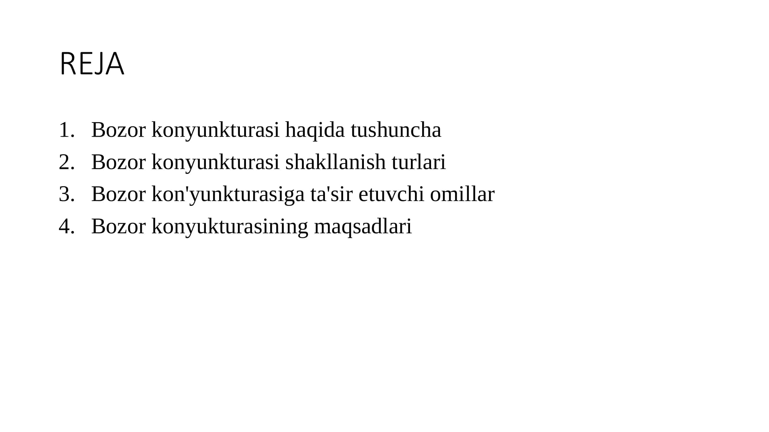 Bozor Konyunkturasi Tadqiq etish va Bashorat Qilish 2