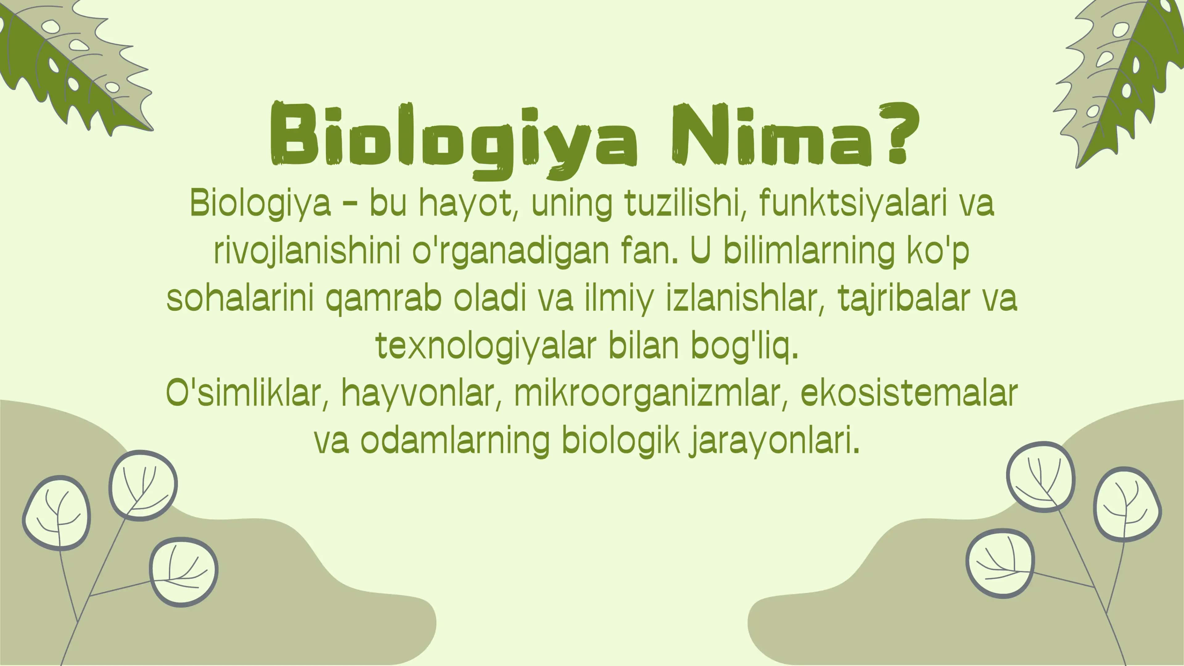 Biologiya: Hayot va Uning Jarayonlari 2