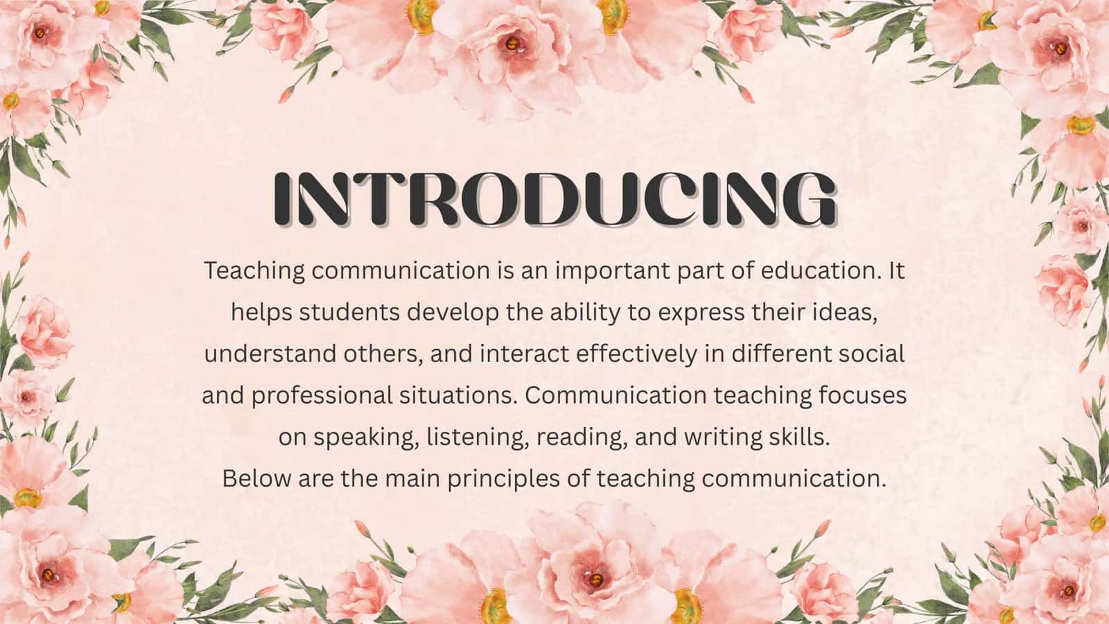Principles of Teaching Communication 2