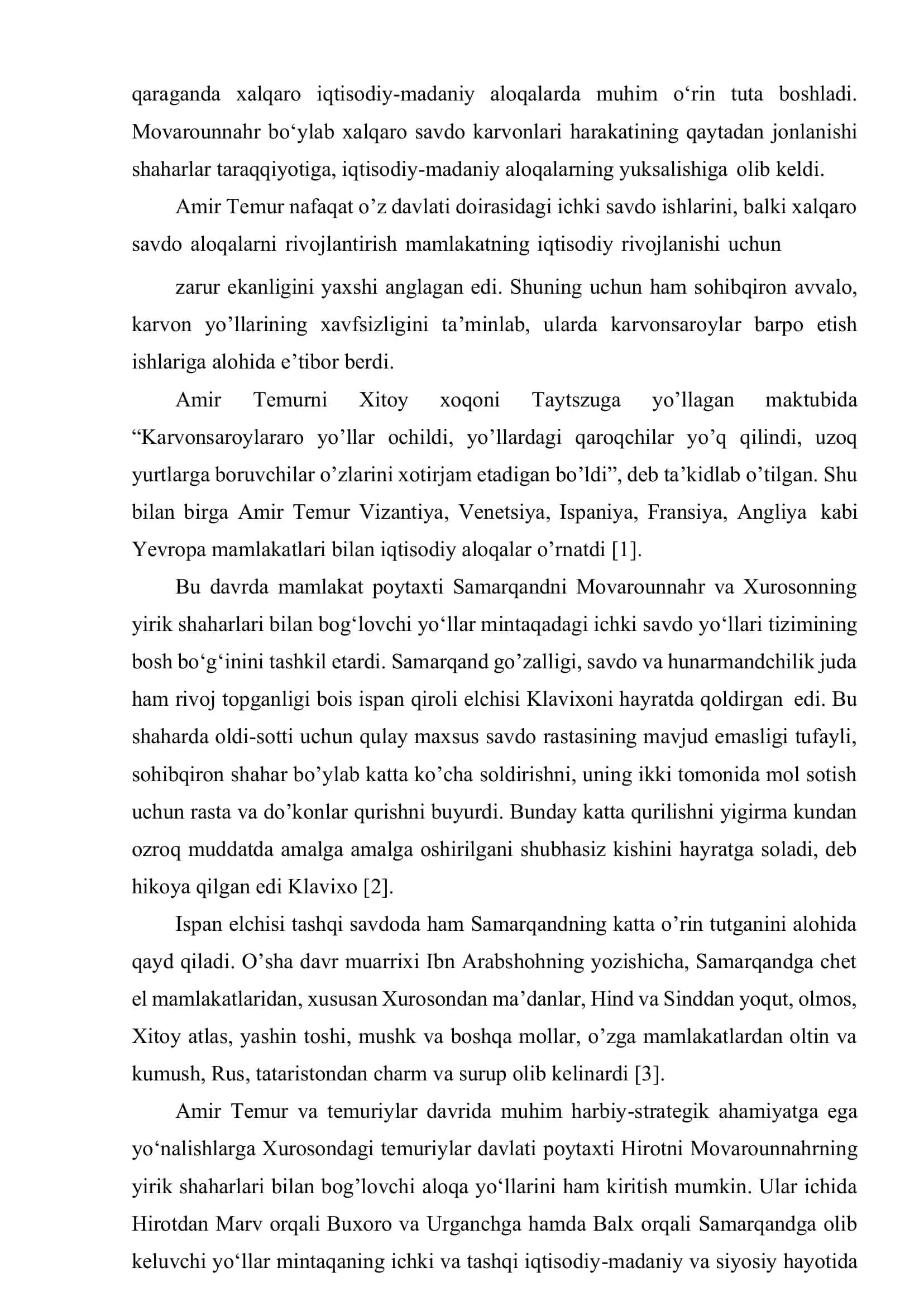 TEMURIYLAR DAVRIDA BUYUK IPAK YOʻLINING AHAMIYATI 2