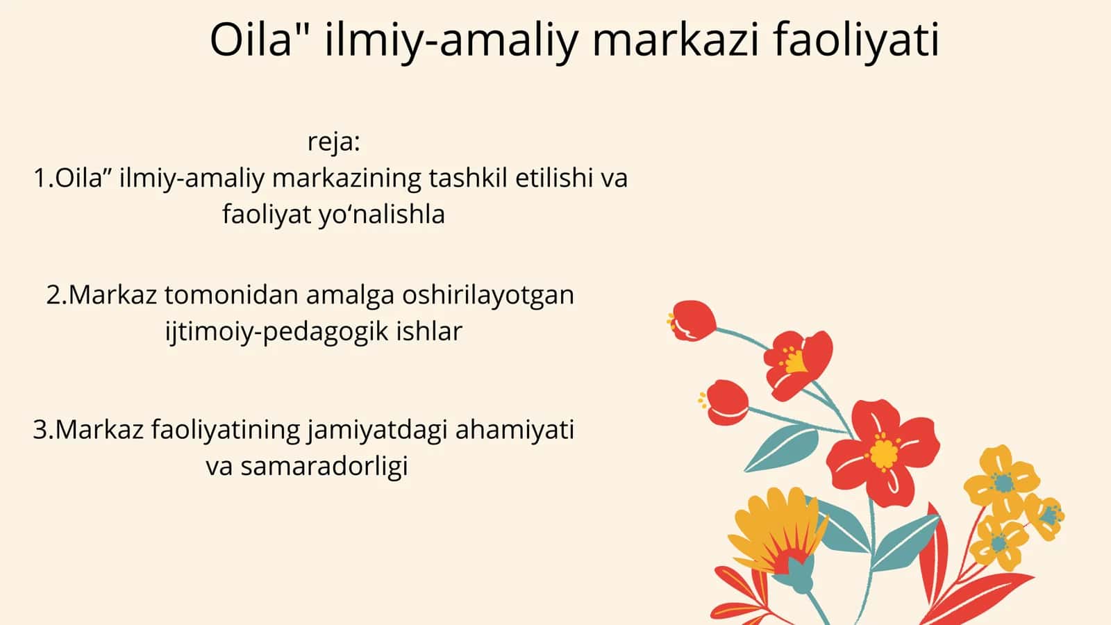 oila ilmiy faoliyati markazi faoliyati 2