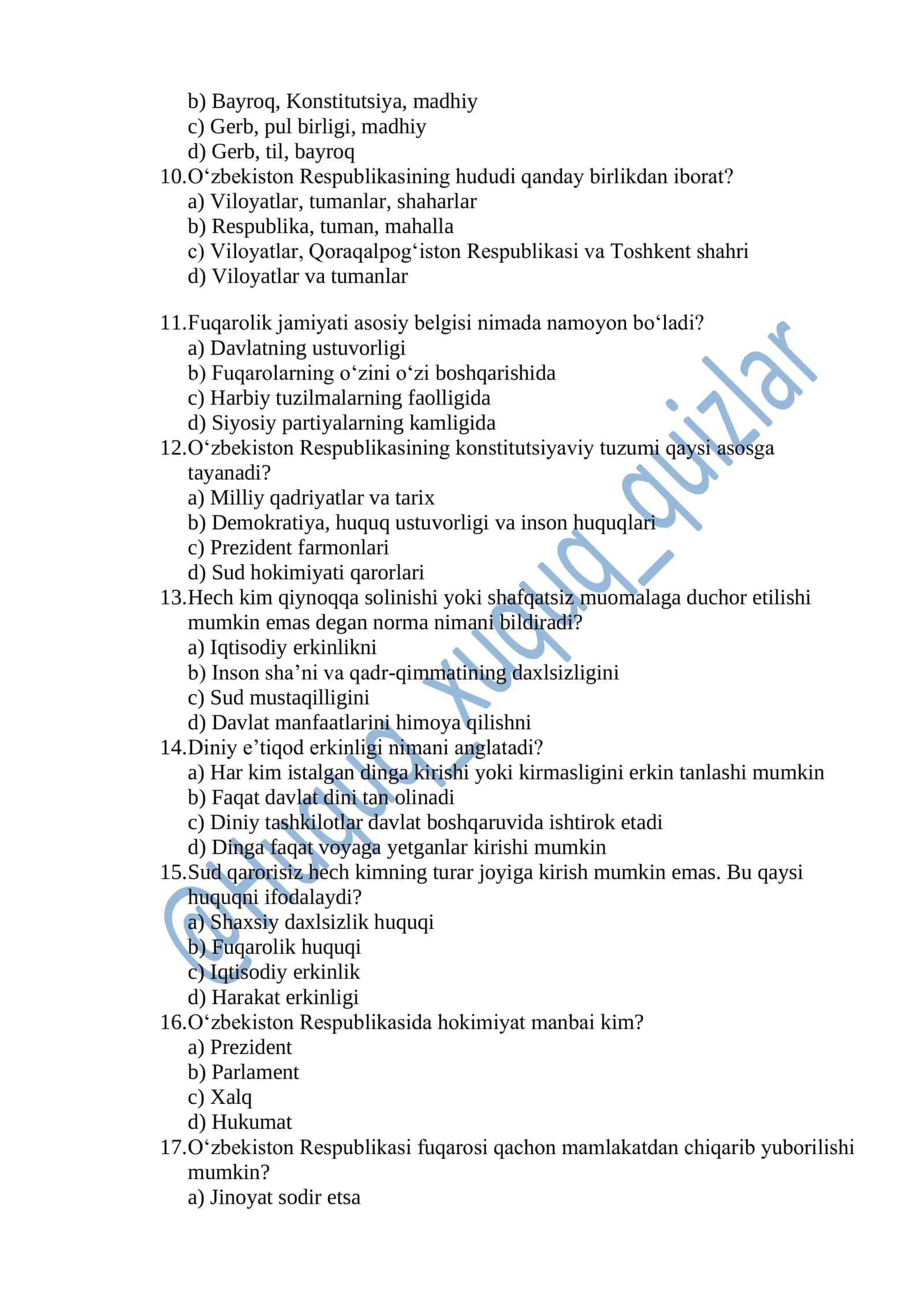 O’zbekiston Respublikasi Konstitutsiyasi 2