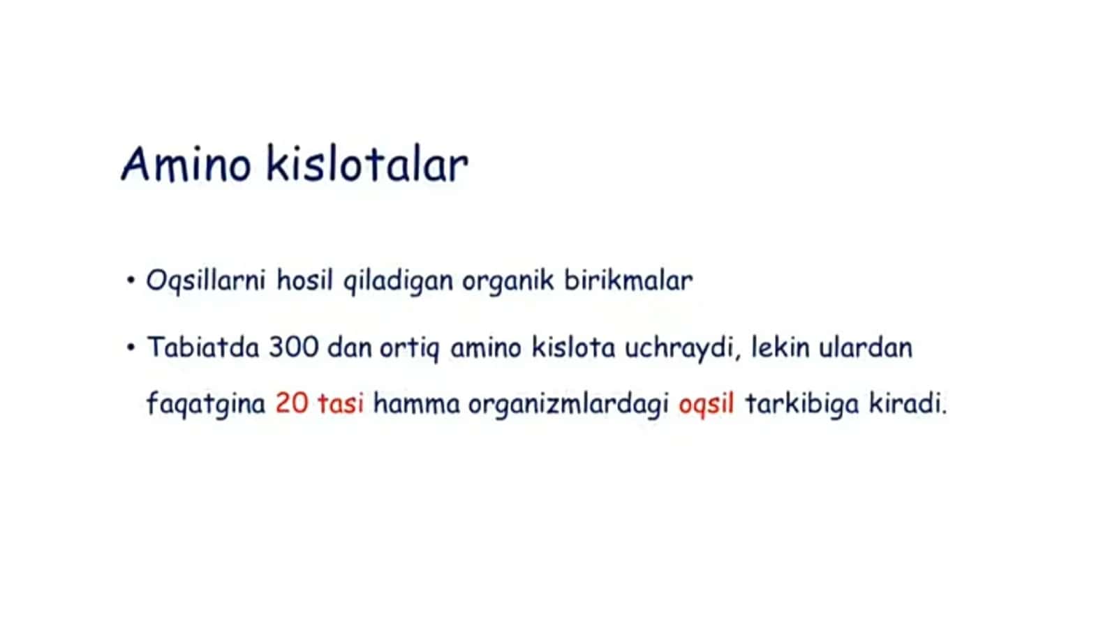 Amino kislota va oqsillar 2