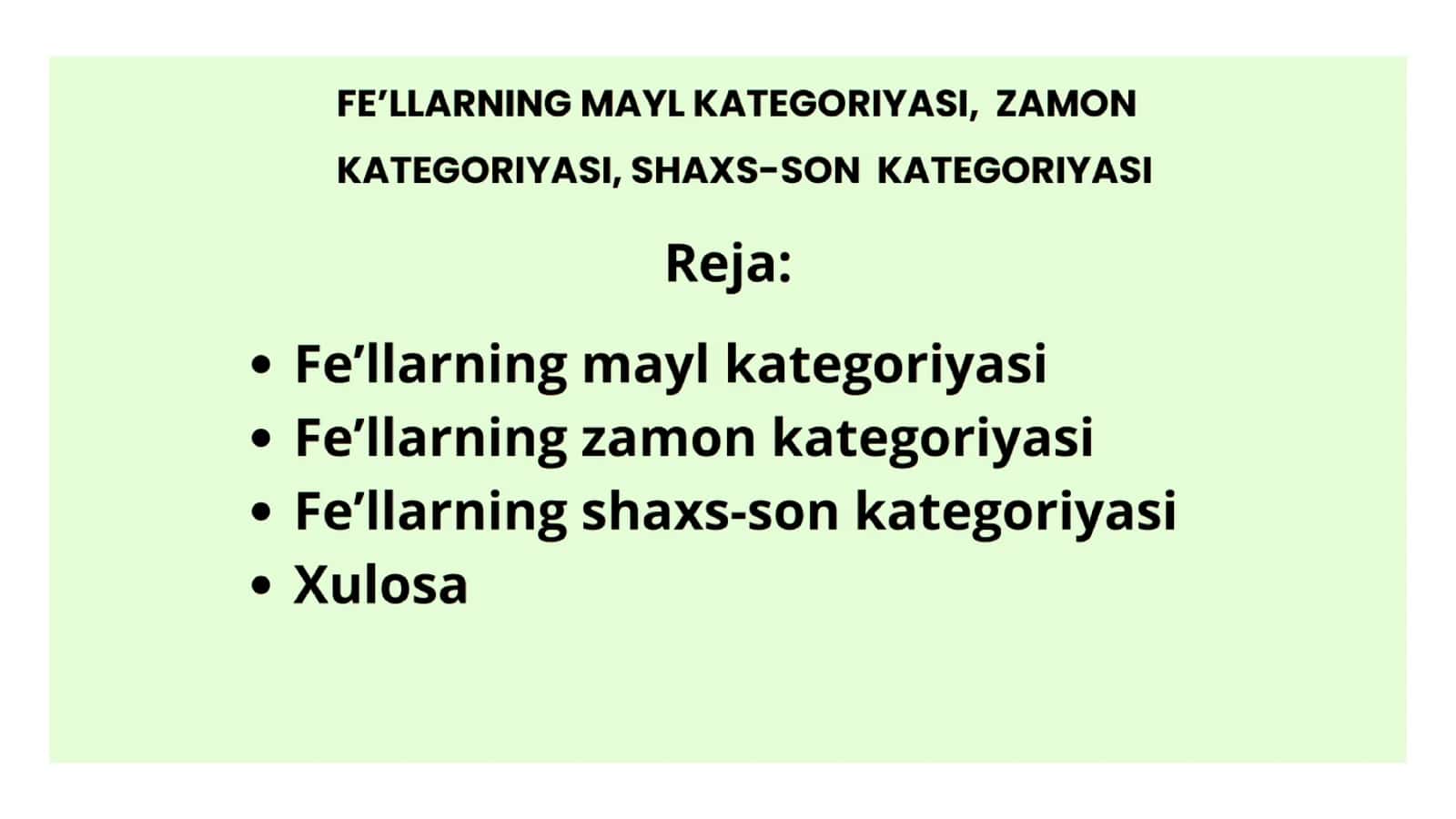 Feʼllarning munosabat shakllari 2