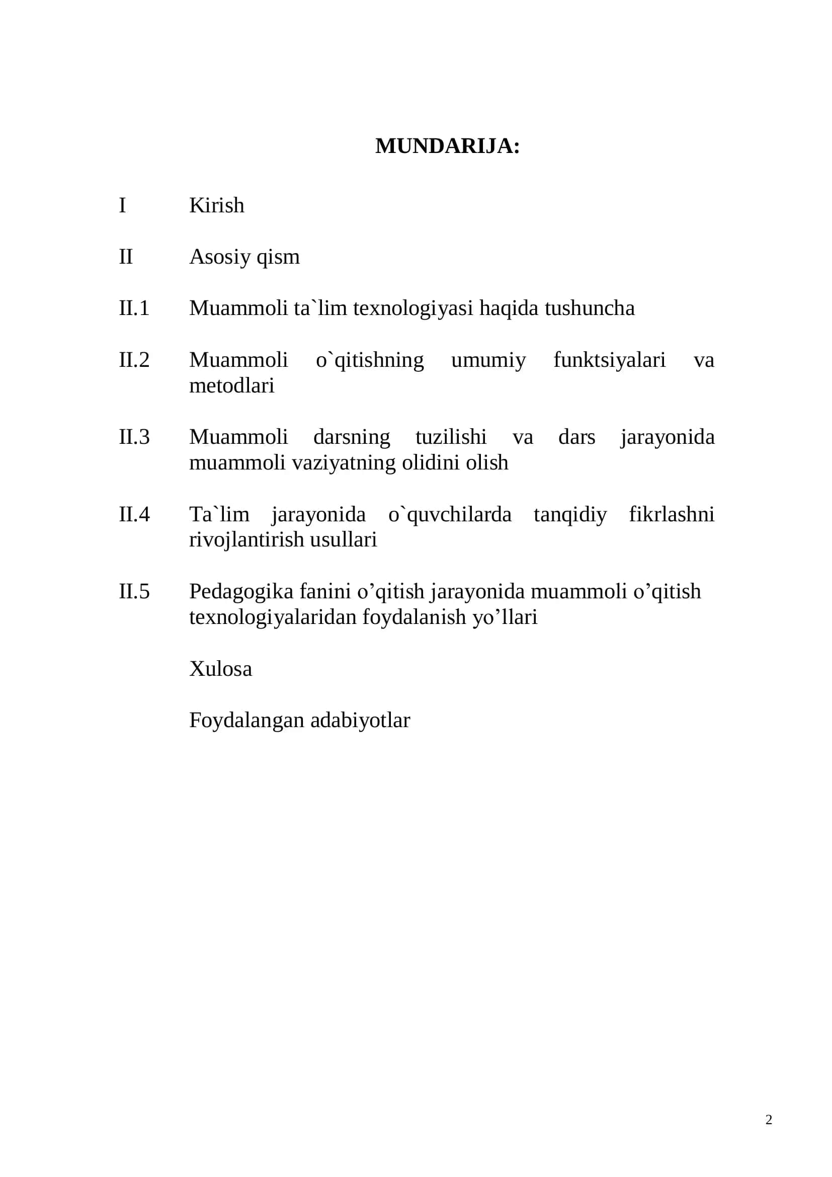 Muammoli darslar tashkil etish 2