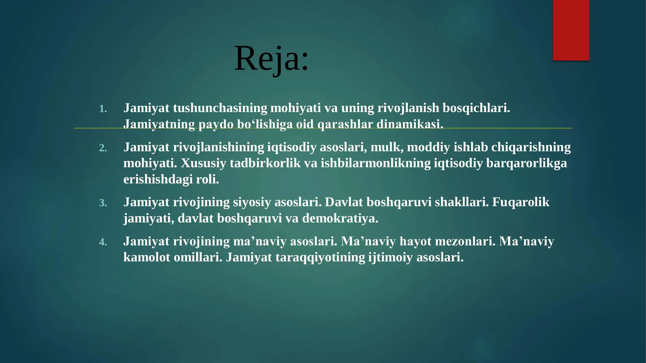 Jamiyat falsafasi 2