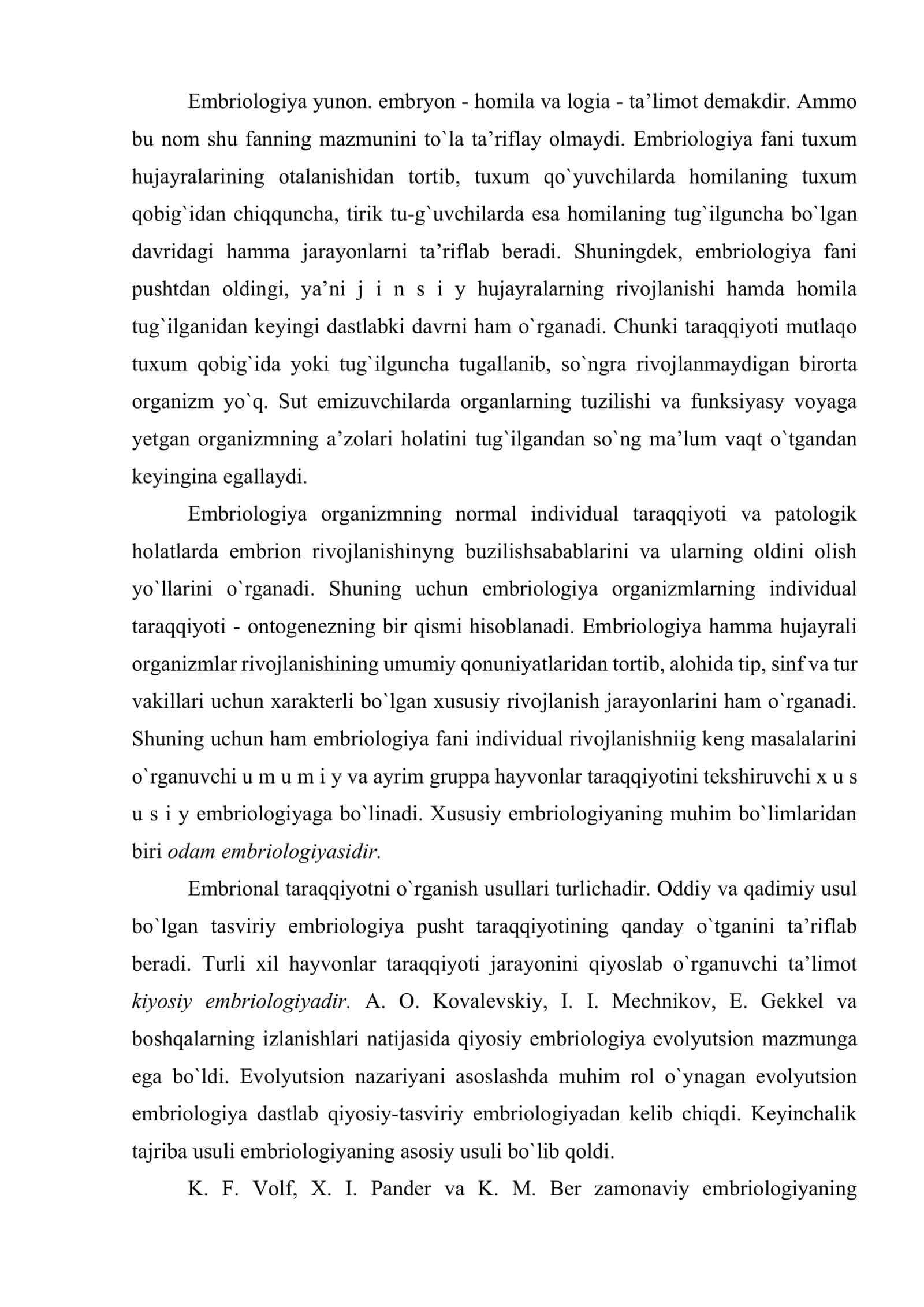 Umumiy embriologiya asoslari 2