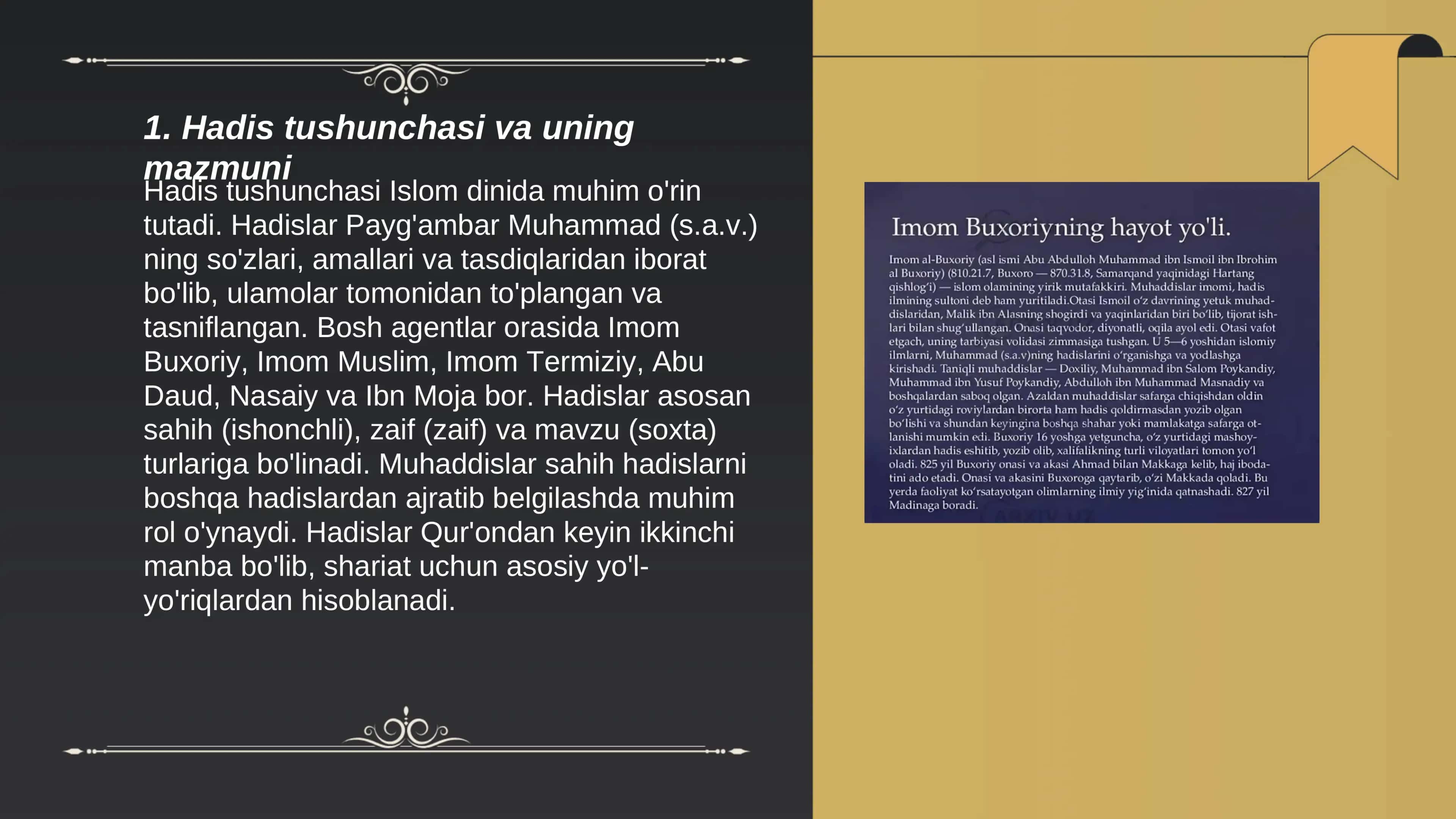 Hadis tushunchasi, ularning turlari va tasnifi 2