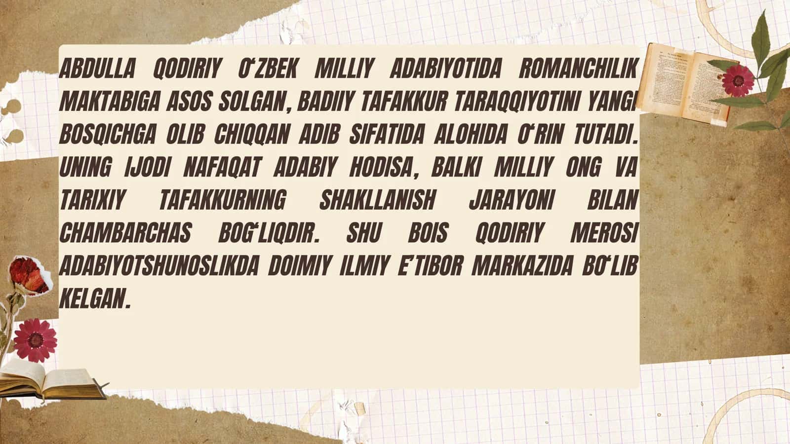 ABDULLA QODIRIY IJODIGA BAGʻISHLANGAN MAQOLALAR TAHLILI 2