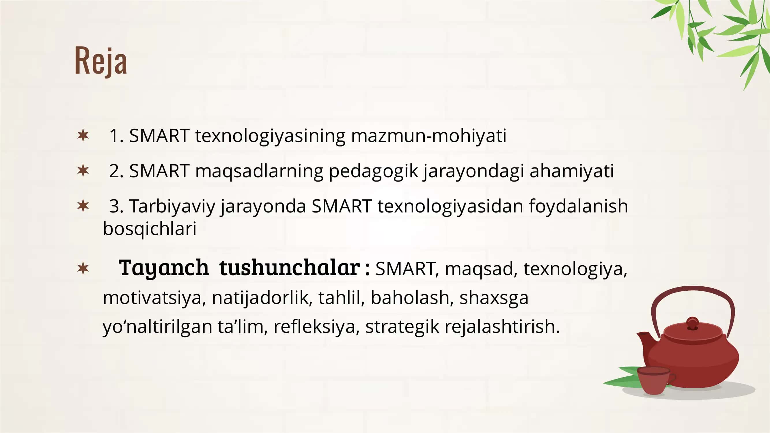 SMART maqsadlar texnologiyasi tarbiya jarayonida 2