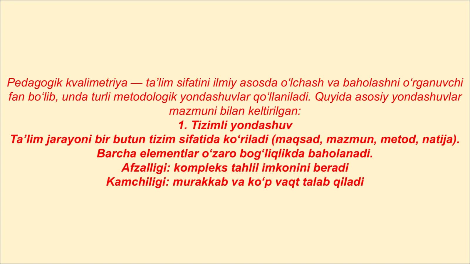 Pedagogik kvalimetriya metodologik yondashuvlar 2