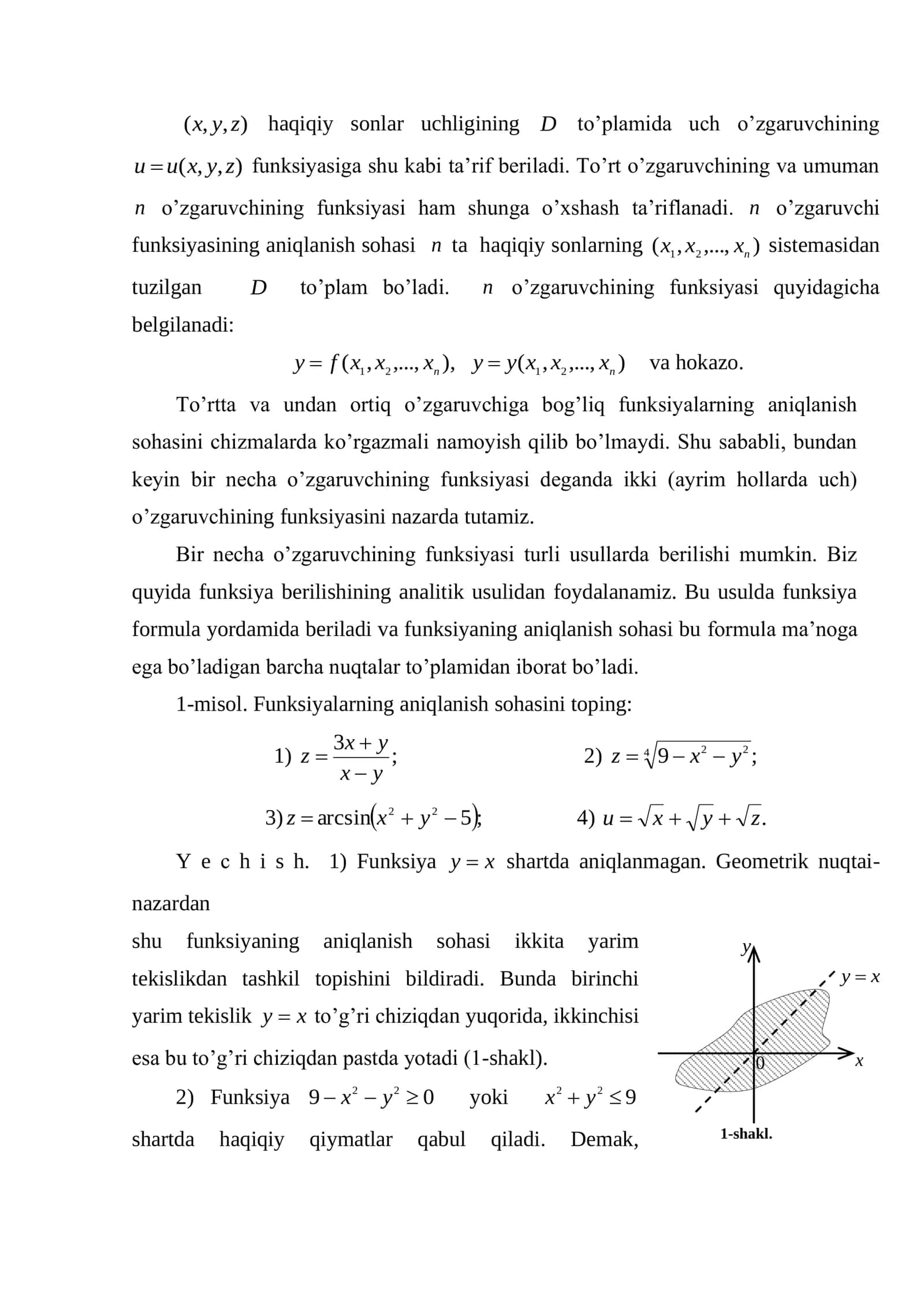 BIR NECHA O’ZGARUVCHINING FUNKSIYASI 2