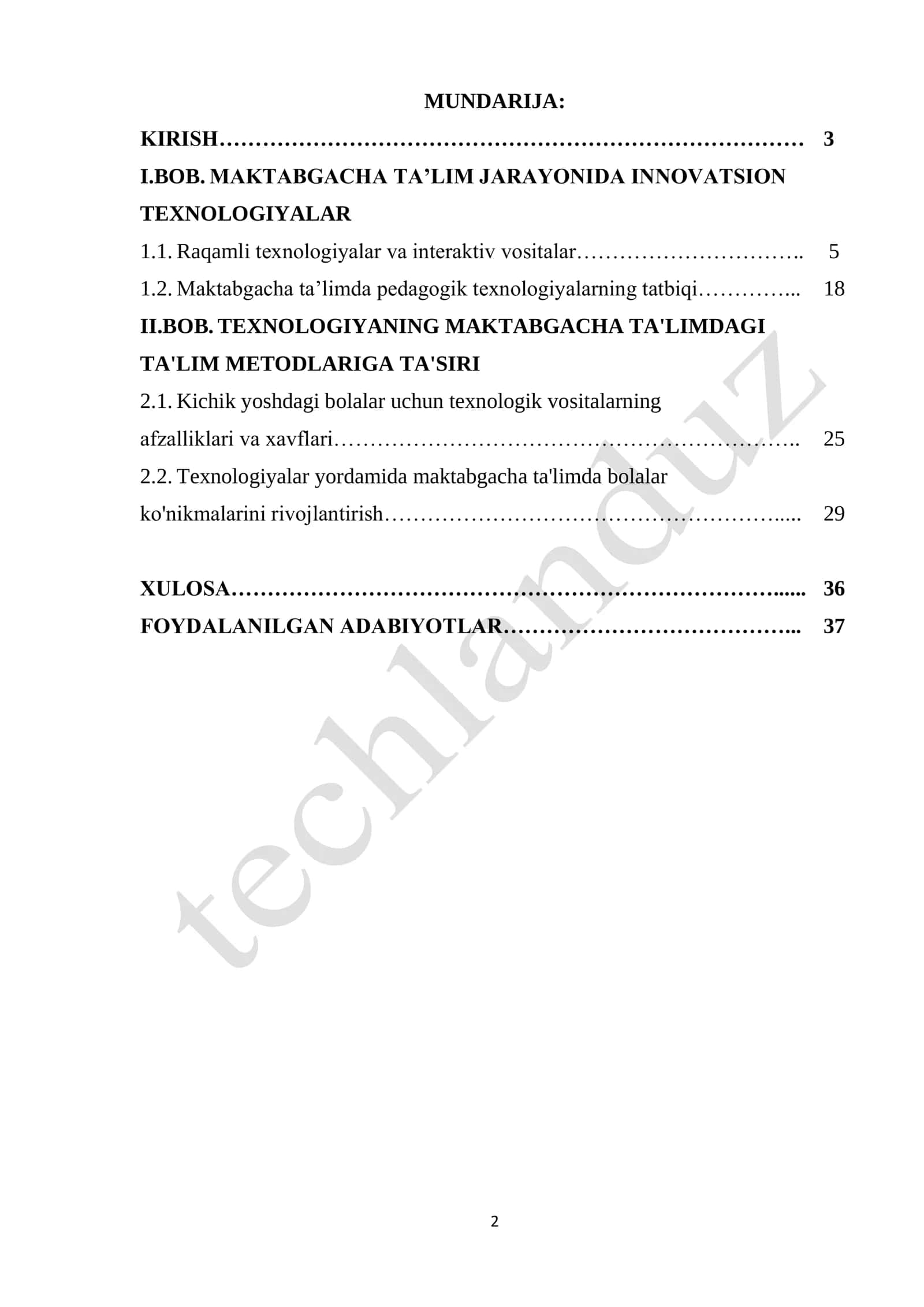 MAKTABGACHA TA'LIM JARAYONINI TASHKIL ETISHDA TEXNOLOGIYA TUSHUNCHASINING MAZMUN 2