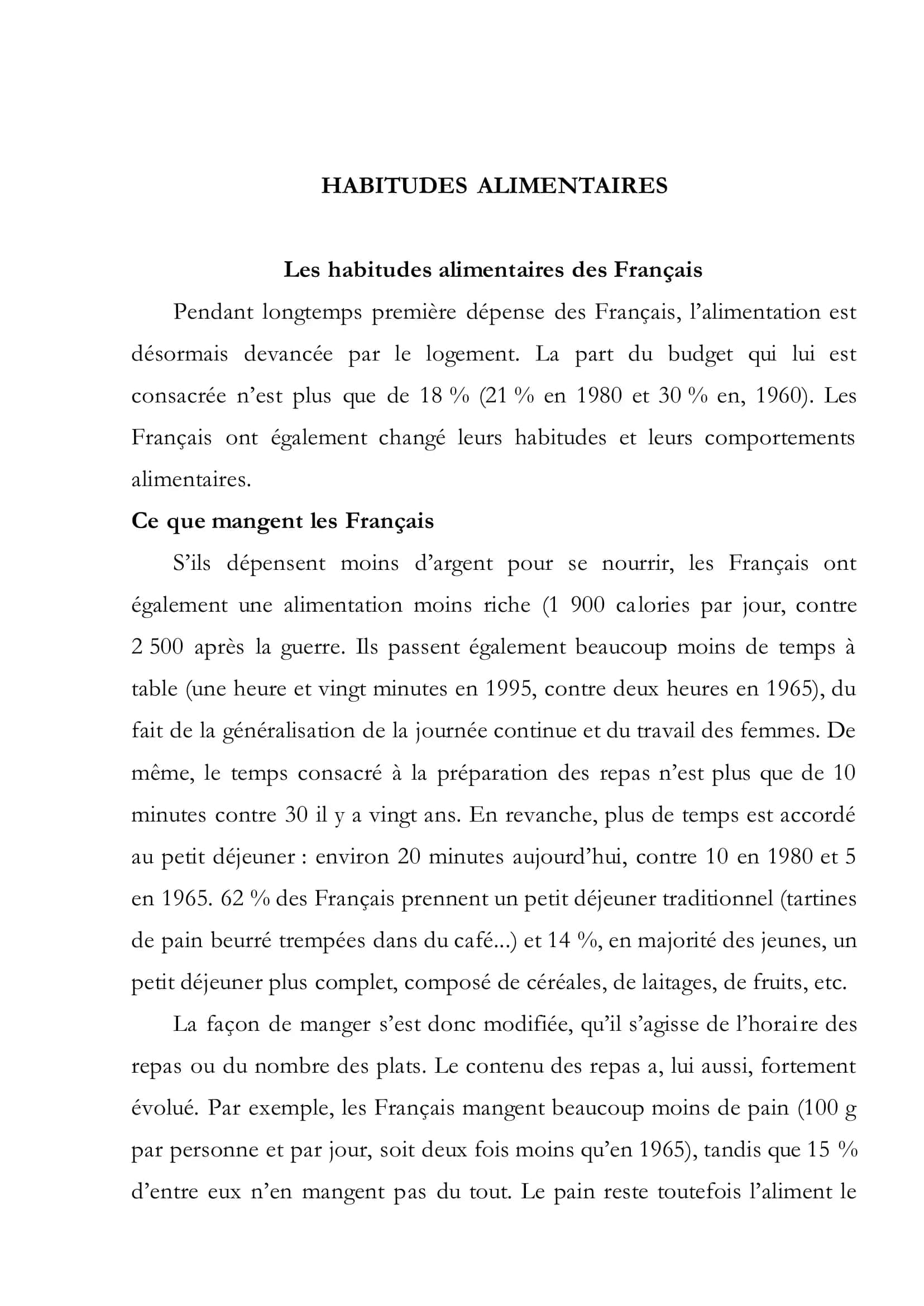 HABITUDES ALIMENTAIRES 2