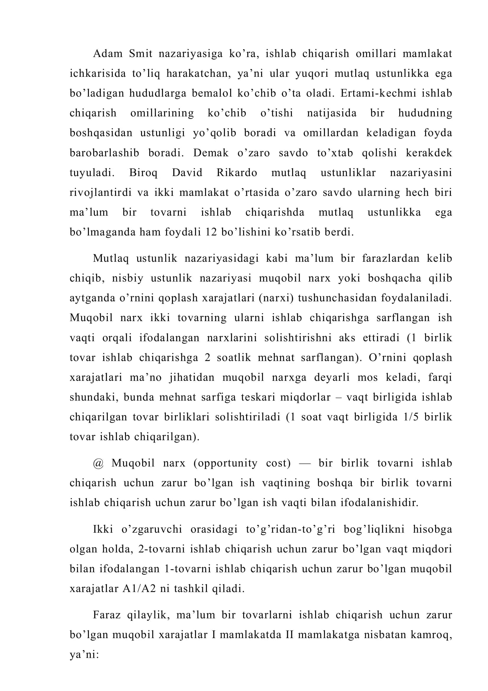 Mutlaq ustunlik nazariyasi 2