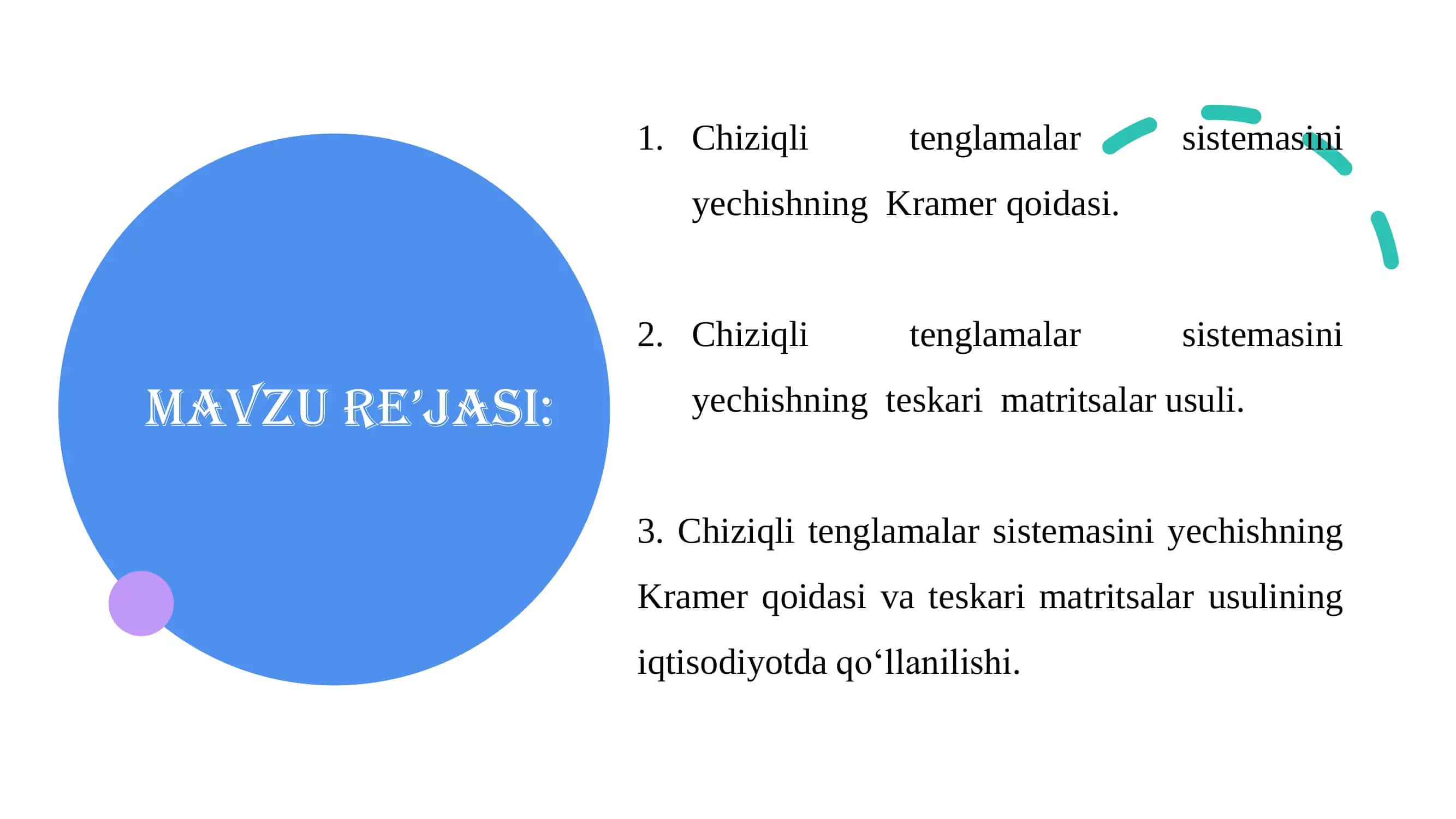 Chiziqli Tenglamalar Sistemasi 2