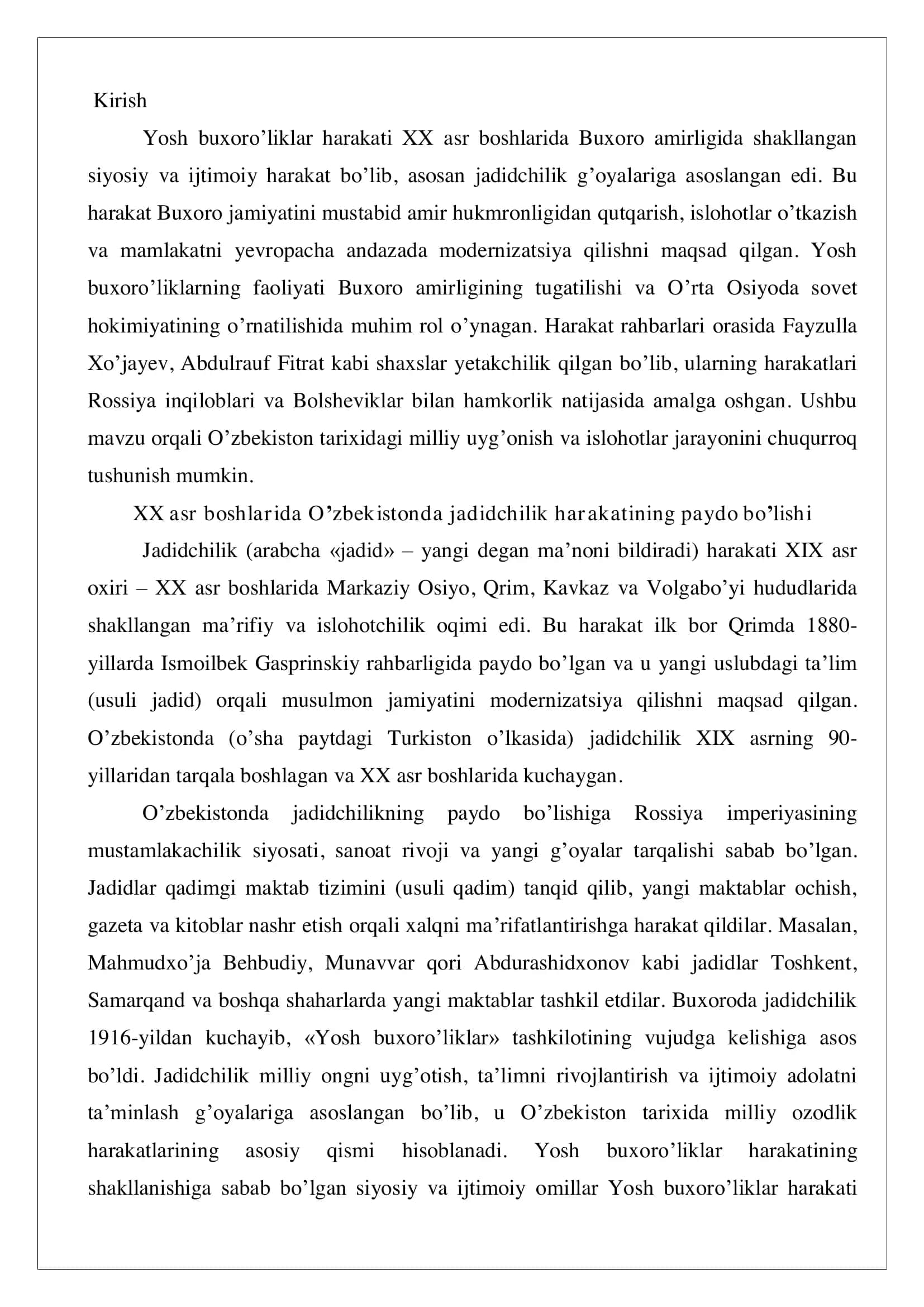 Yosh buxoro’liklar faoliyati 2