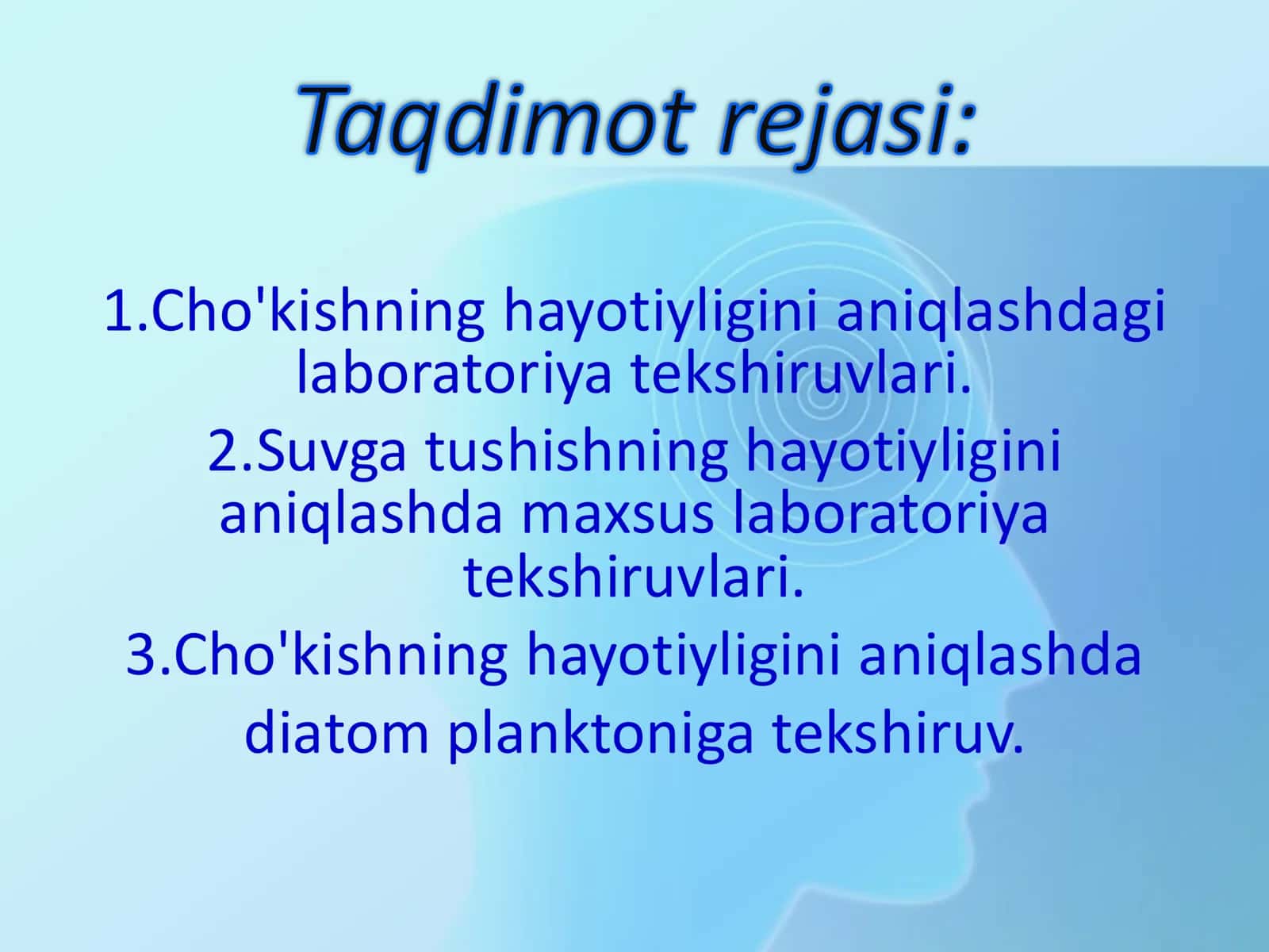 “Cho’kishda laboratoriya tekshiruvi usullari” 2