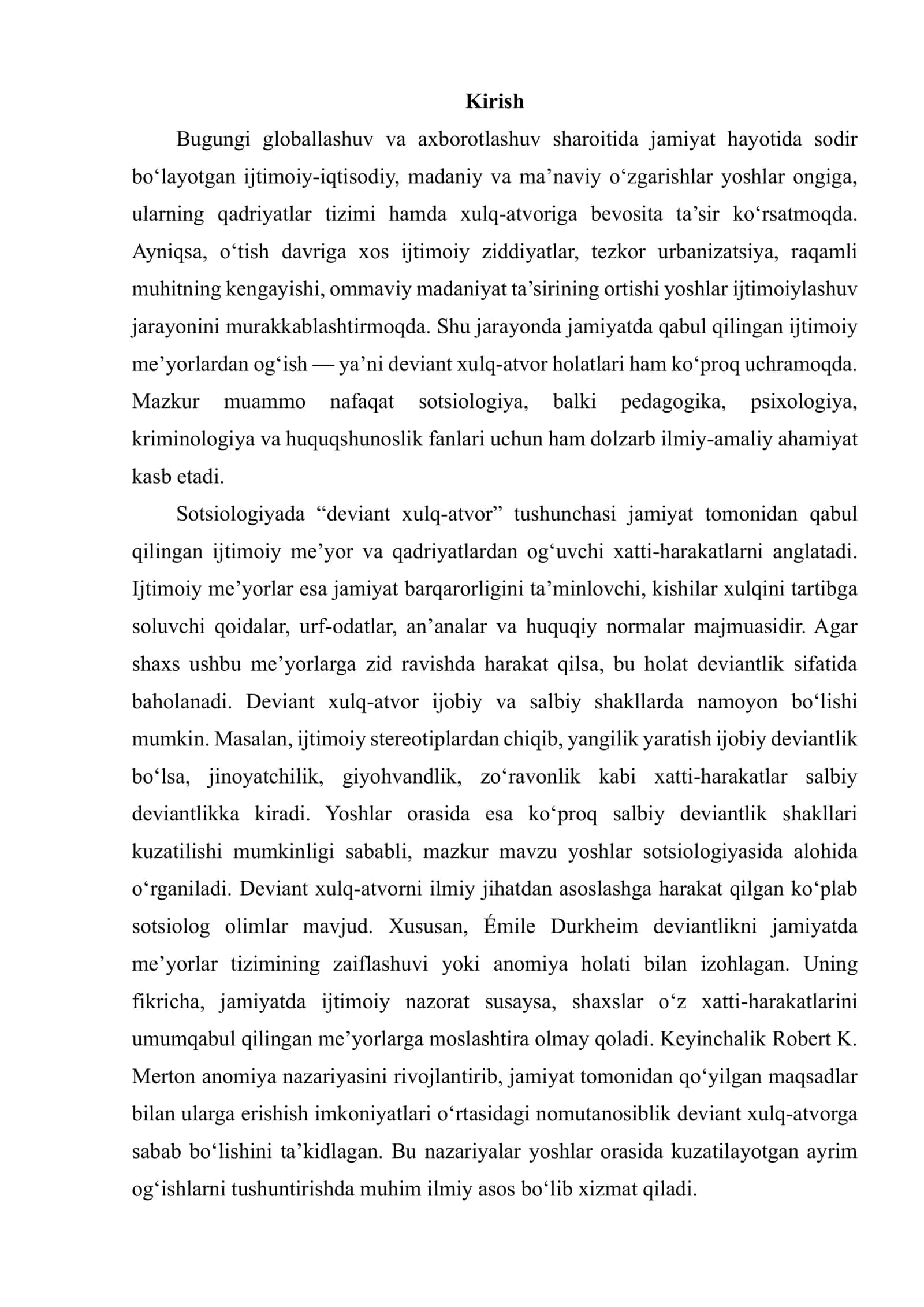DEVIANT XULQ-ATVOR VA UNING YOSHLAR ORASIDA NAMOYON BOʻLISHI 2