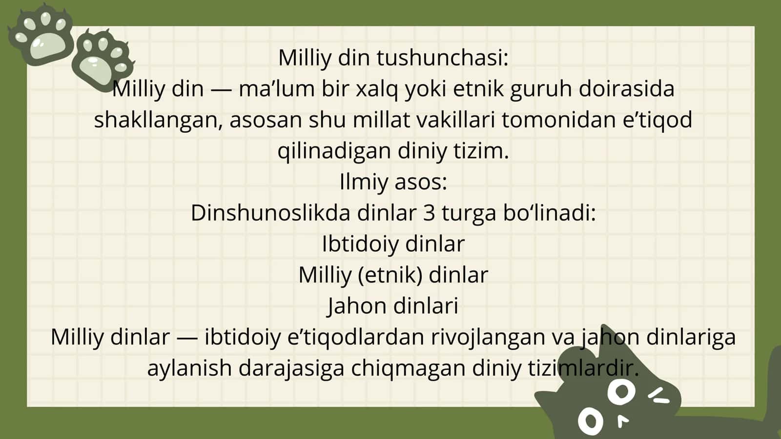 Milliy dinlar 2